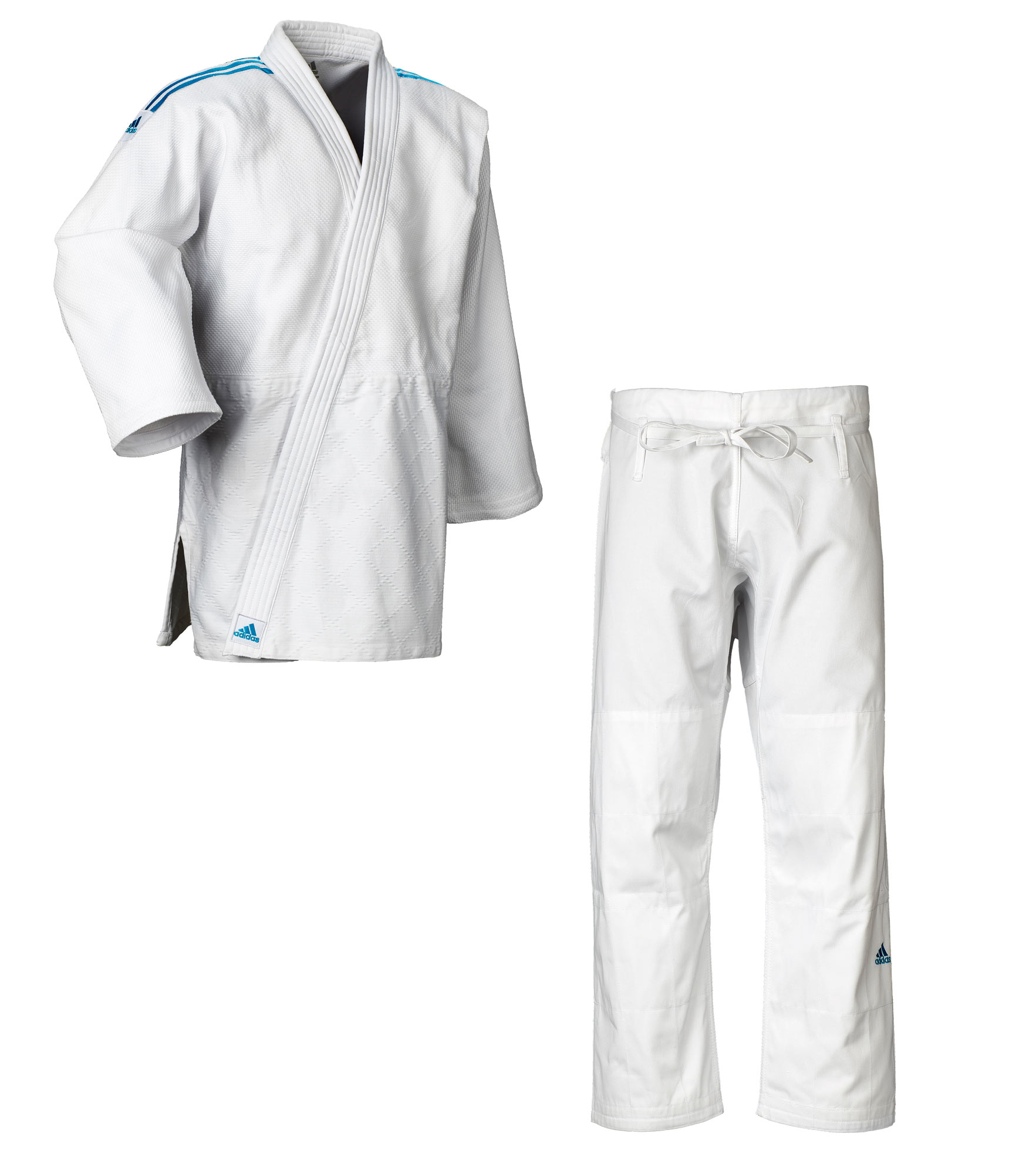 Judoanzug Adidas Contest weiß 200-Schulterstreifen schwarz