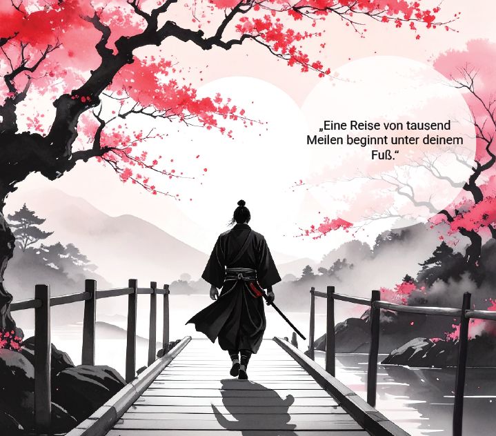 Poster auf Keilrahmen - Japanische Motive - 50 x 50 cm\"Eine Reise von tausend ... "