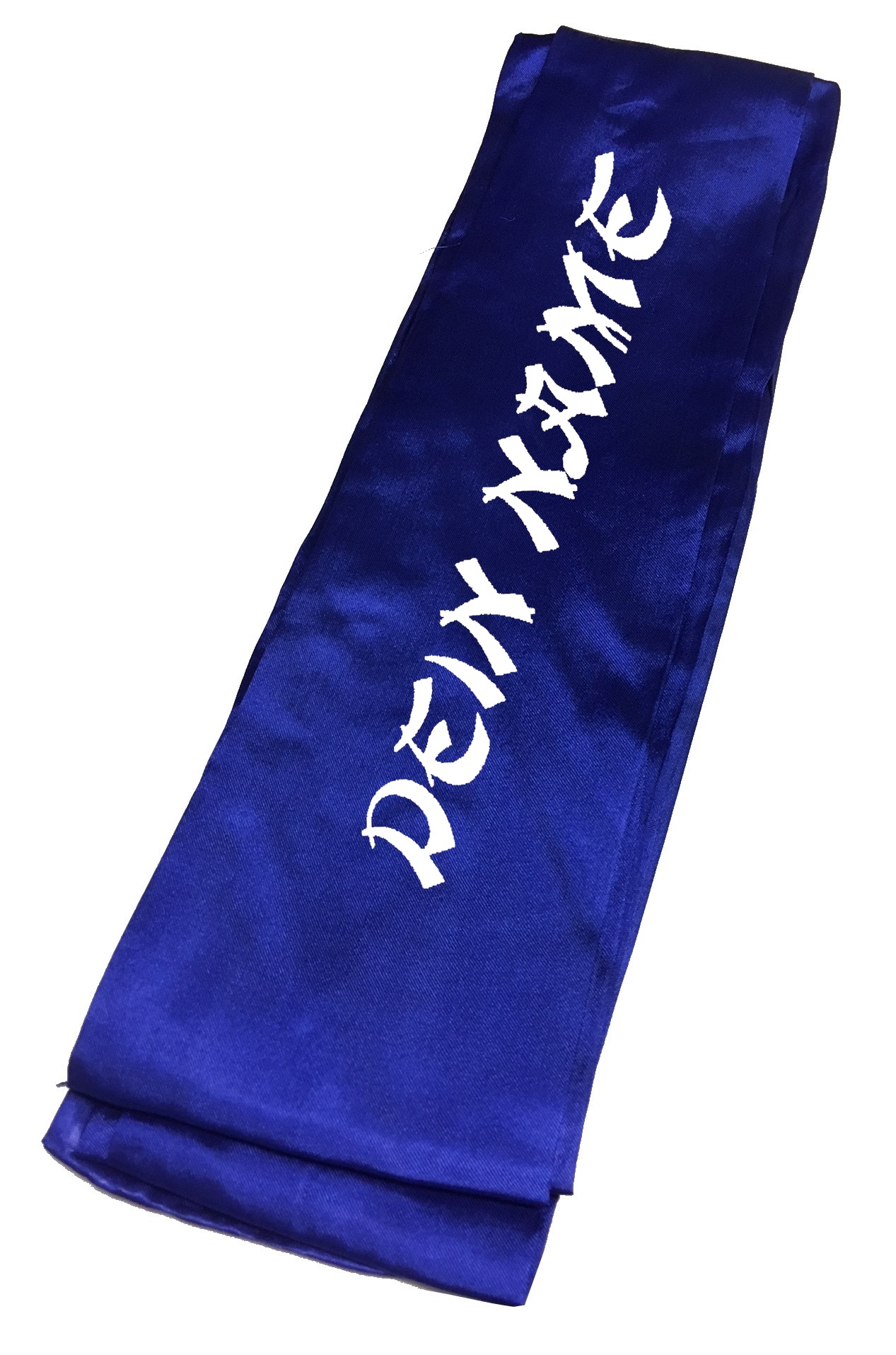 Kung Fu Schärpe blau bestickt nach Wunsch