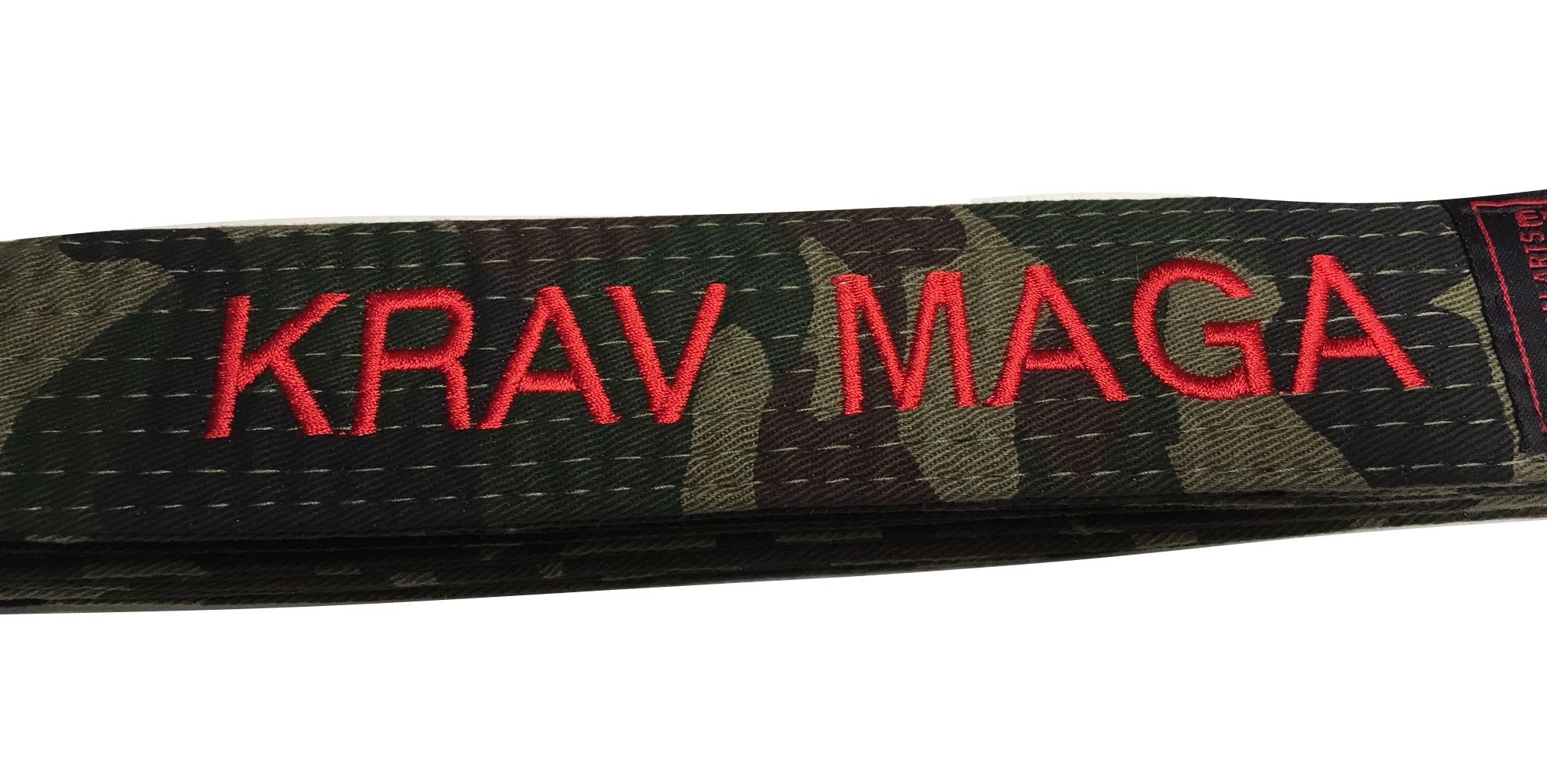 Tarn-Gürtel bestickt Krav Maga in rot