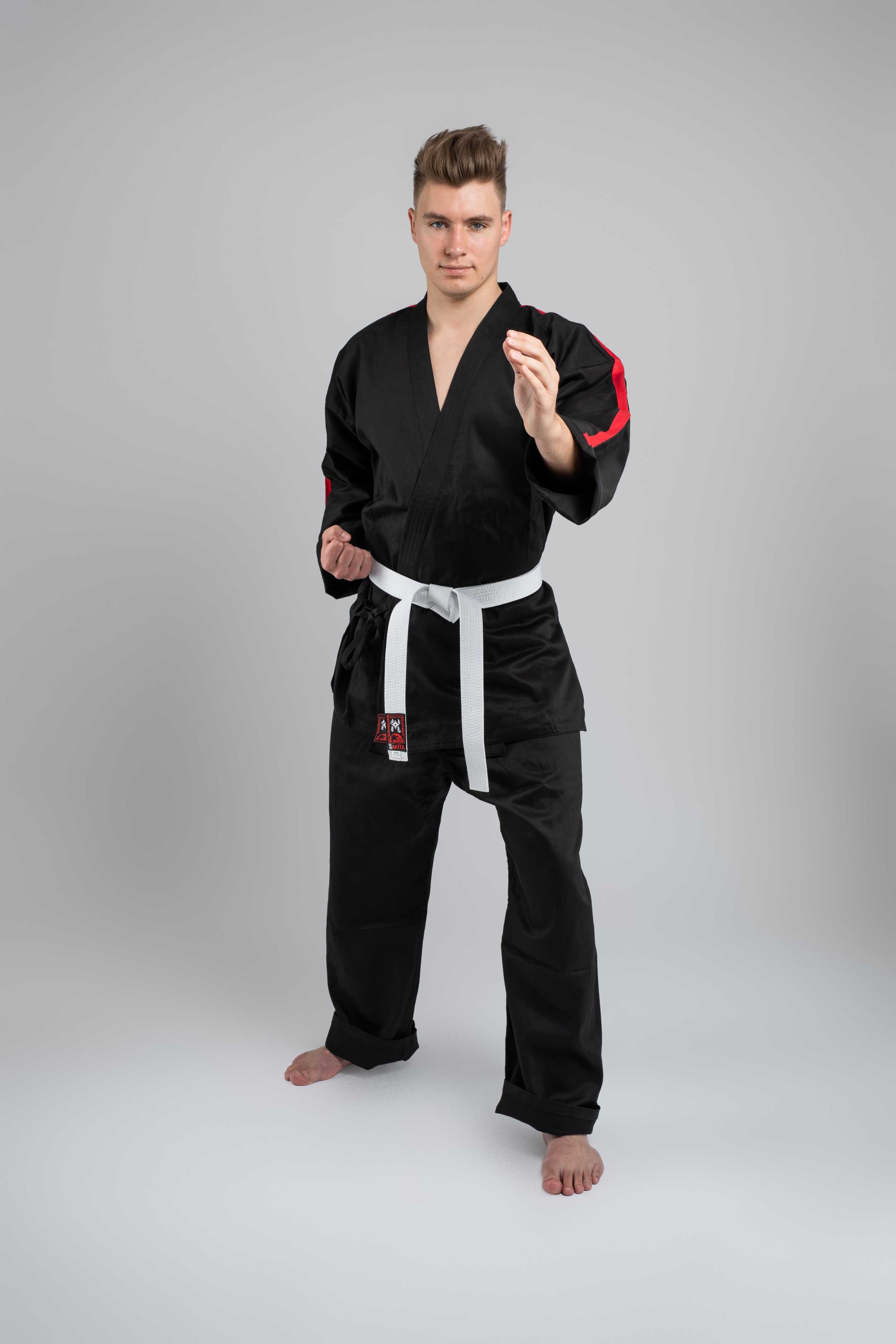 Karateanzug & Martial Arts Anzug Budodrake schwarz-rot