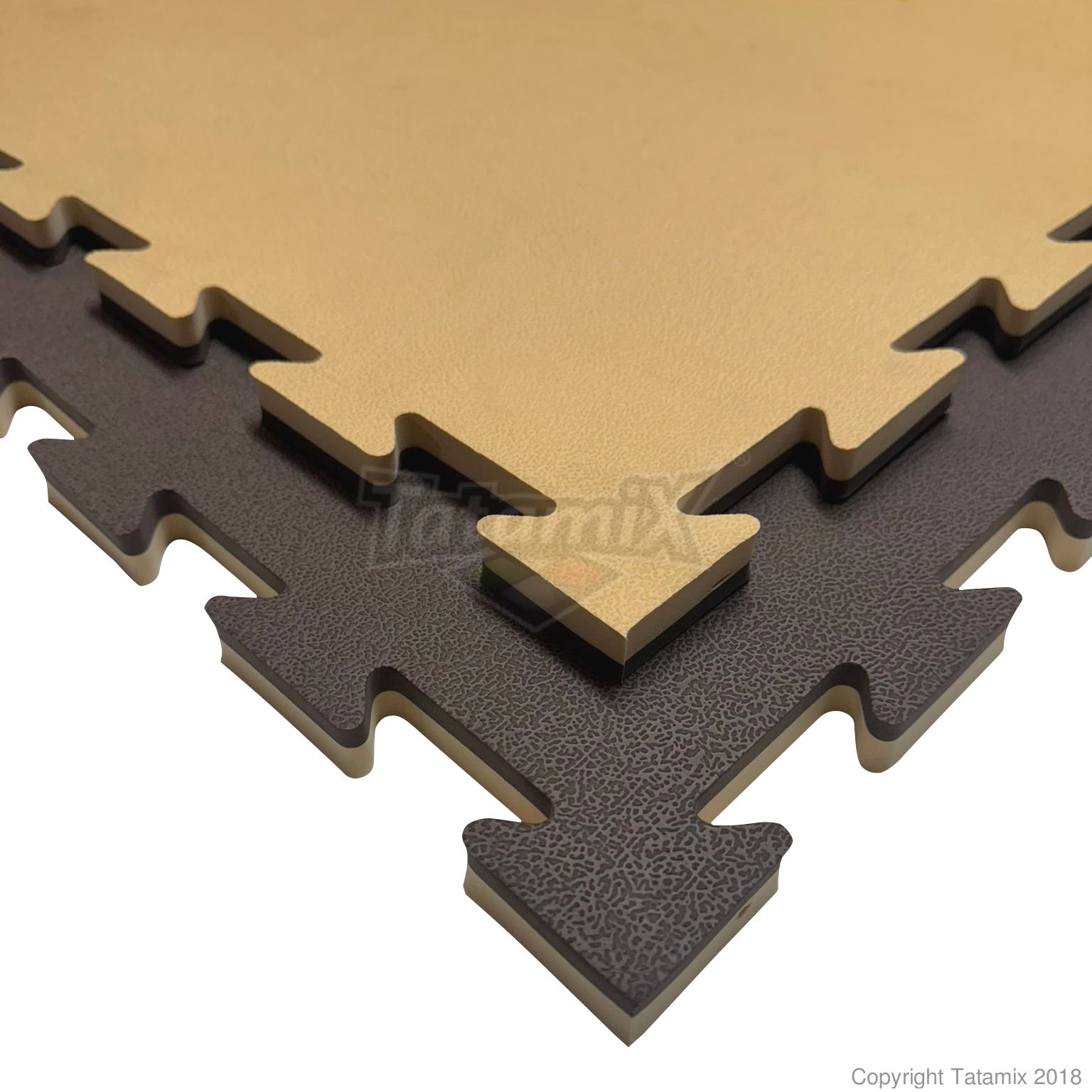 ECO GREEN Sportmatte / Wendematte schwarz-braun / 100 x 100 x 2 cm