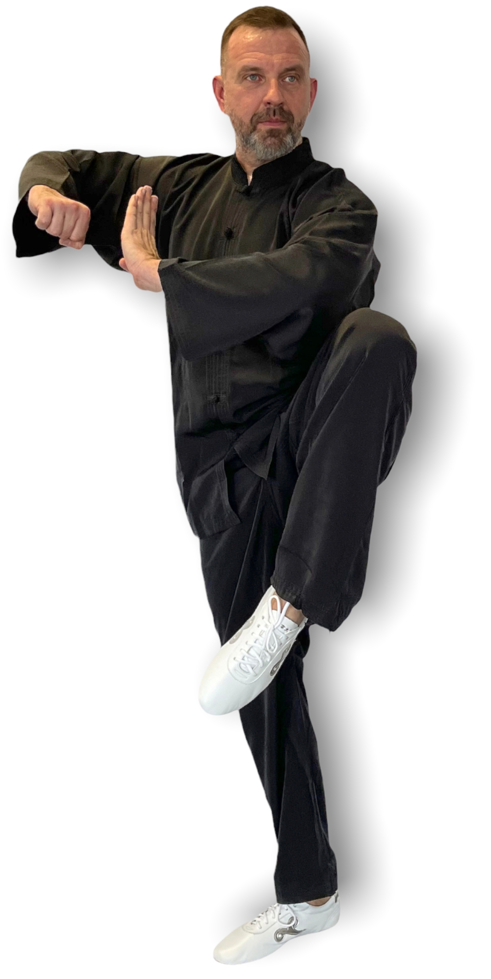 Taiji / Qigong Anzug Schwarz Kunstseide weich Premium 200