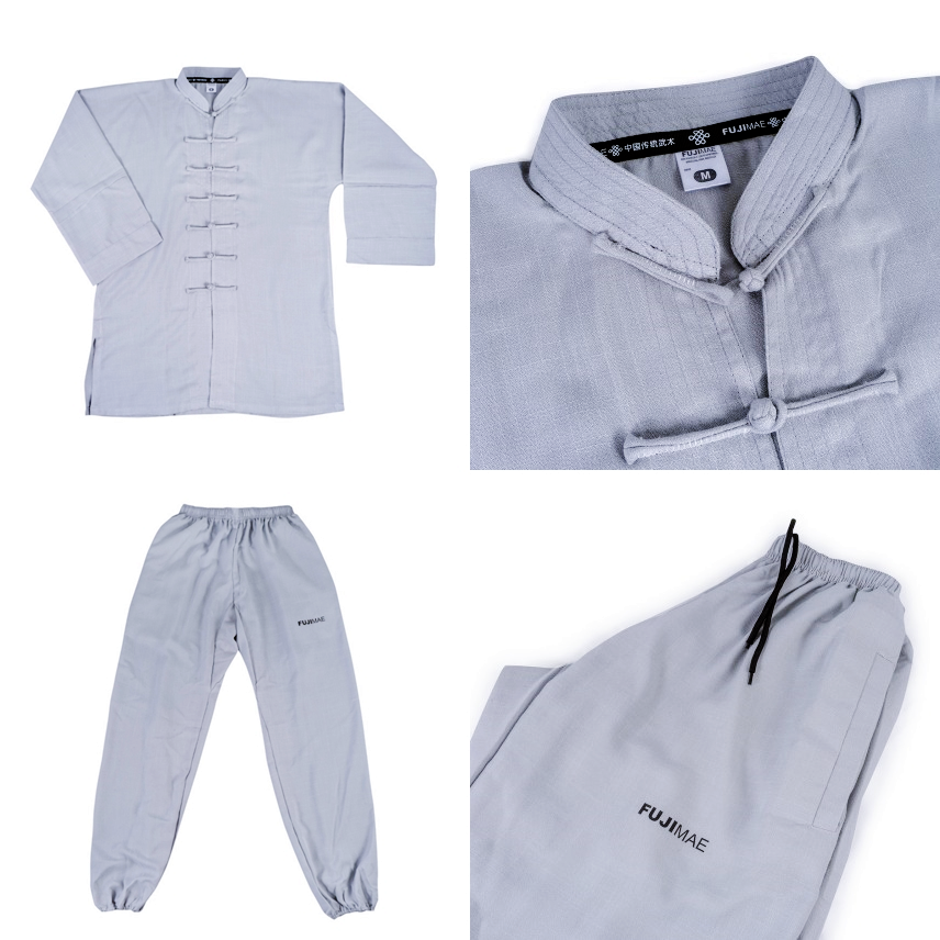 Tai-Chi / Qigong ANZUG Deluxe GRAU Leinen S