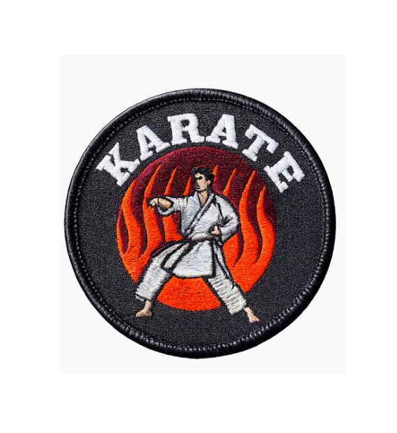 Karate Aufnäher Karateka Flamme