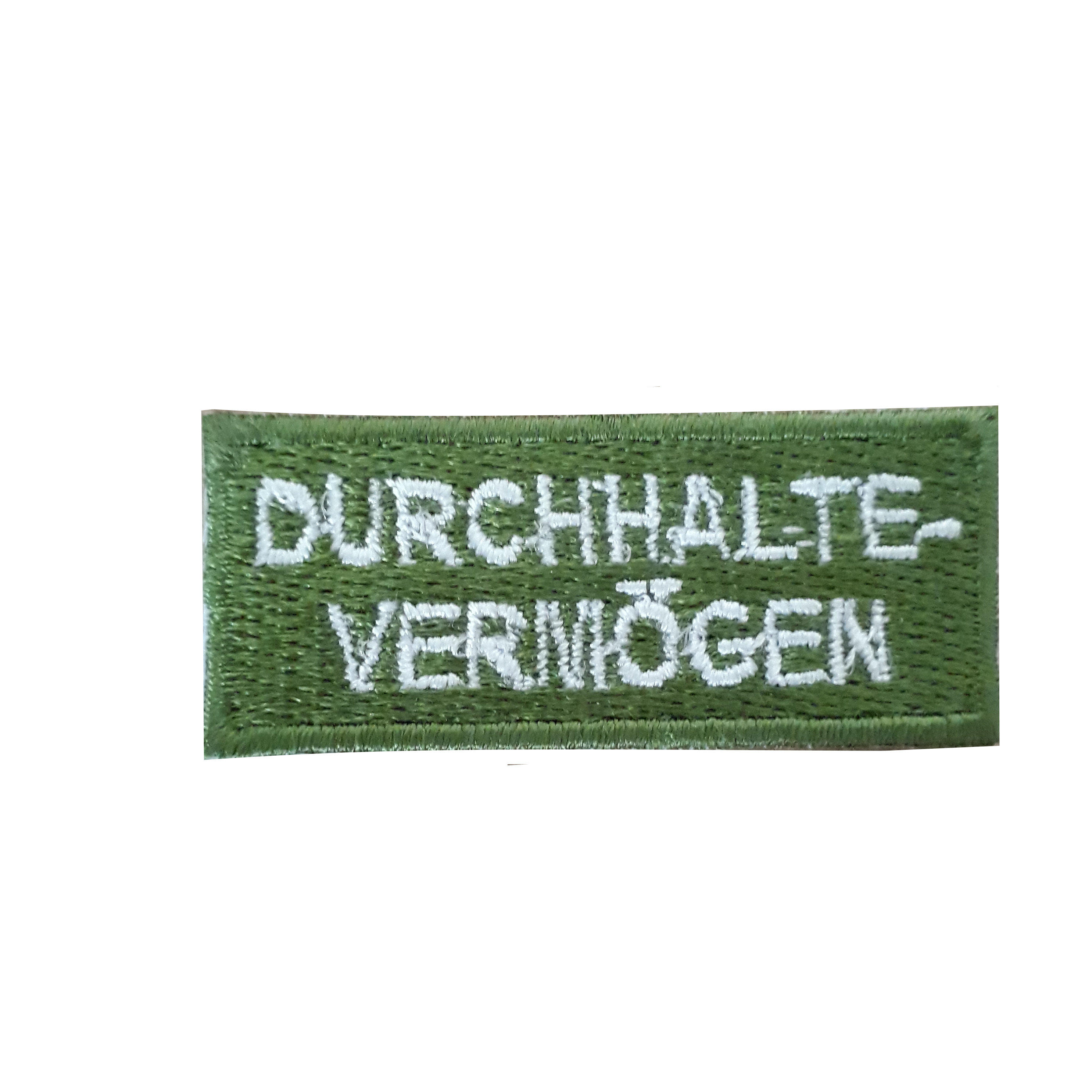 Durchhaltevermögen Aufnäher / Patch grün-weiß