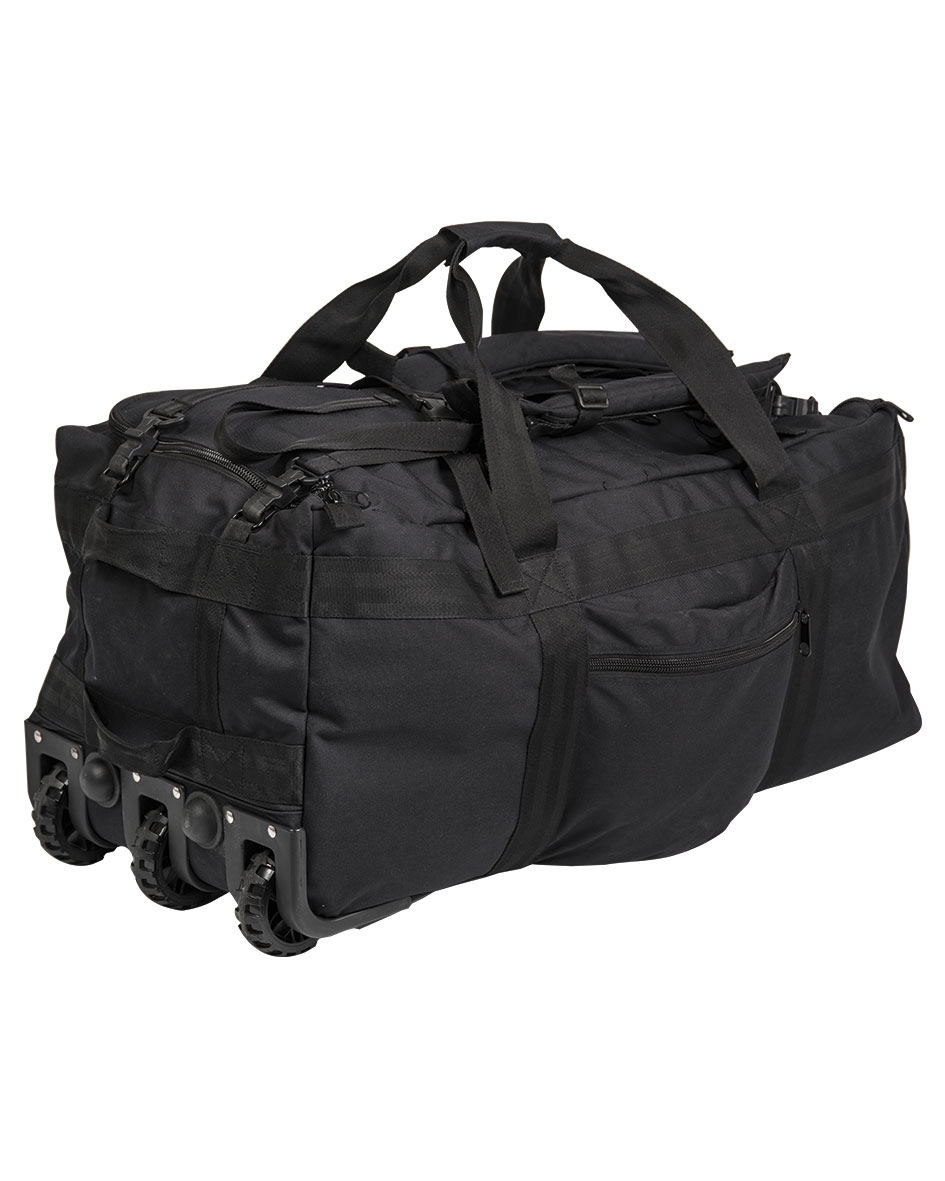 Trage-Seesack / Rucksack XXL mit Rollen / Trolley / Rollentasche SCHWARZ