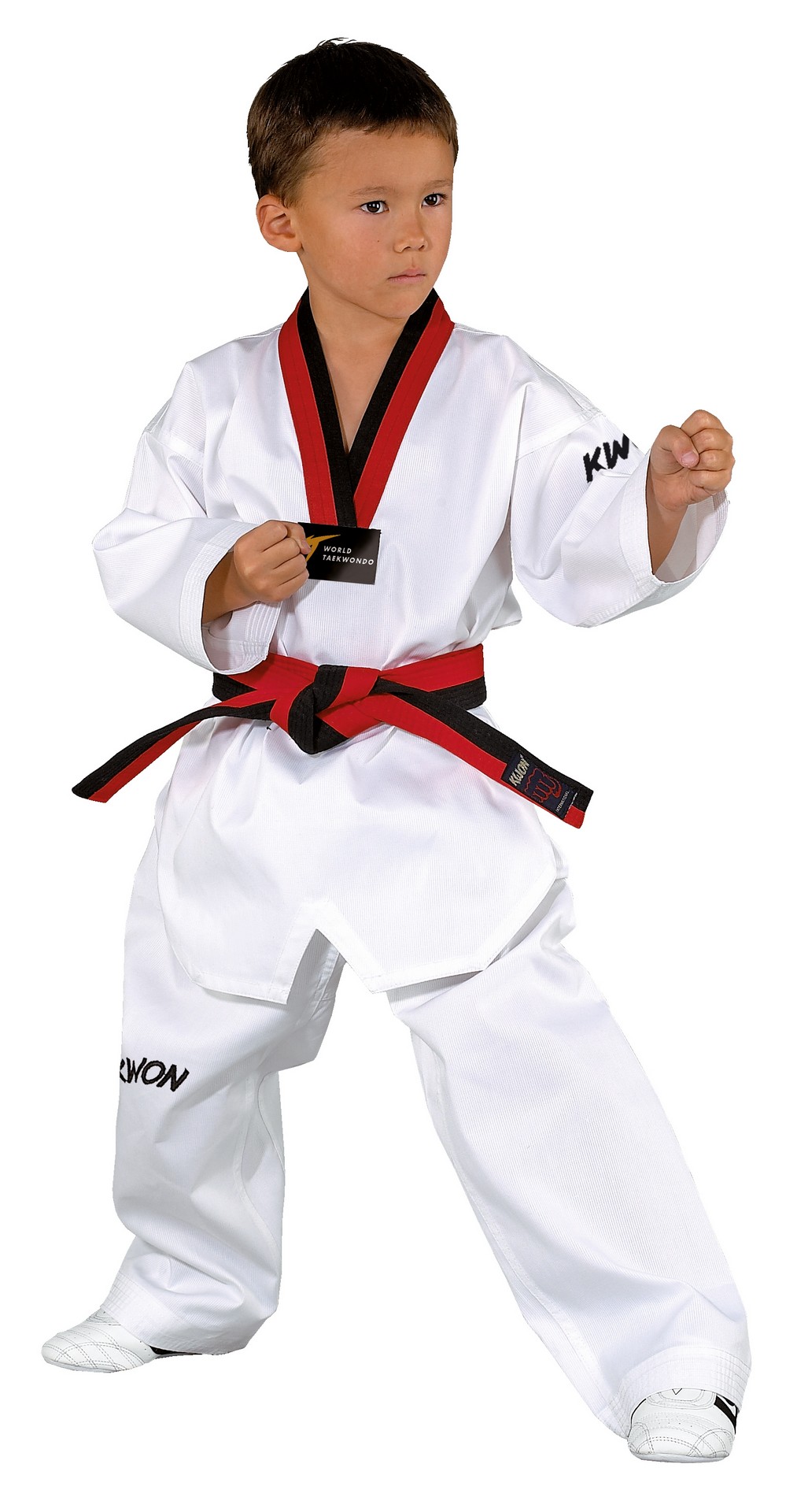 KWON (R) Taekwondo Anzug VICTORY POOM scharz-rotes R. WT
