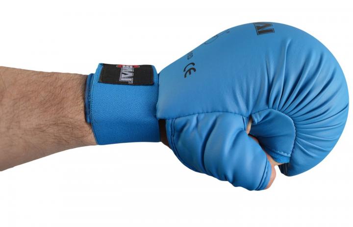 SMAI WKF Karate Handschutz mit Daumen blau XL