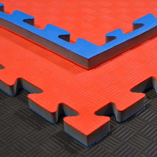 Allround Trainingsmatten 100 x 100 x 2 cm verzahnt für Fitness, Yoga, Kita, Schule, Home schwarz-grau