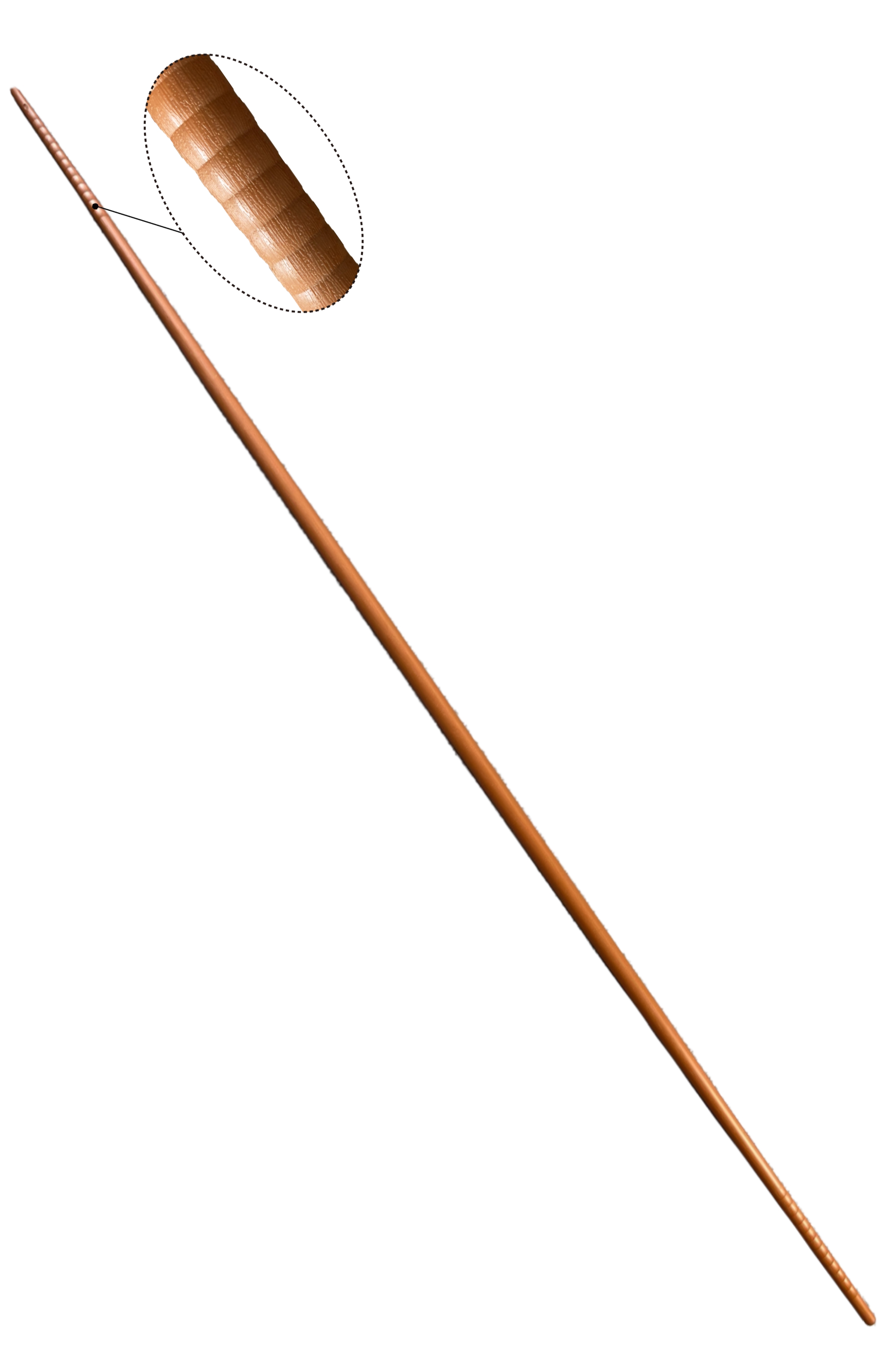 Bo aus PU Kunststoff, braun, gerade 182 cm konisch, 182 cm