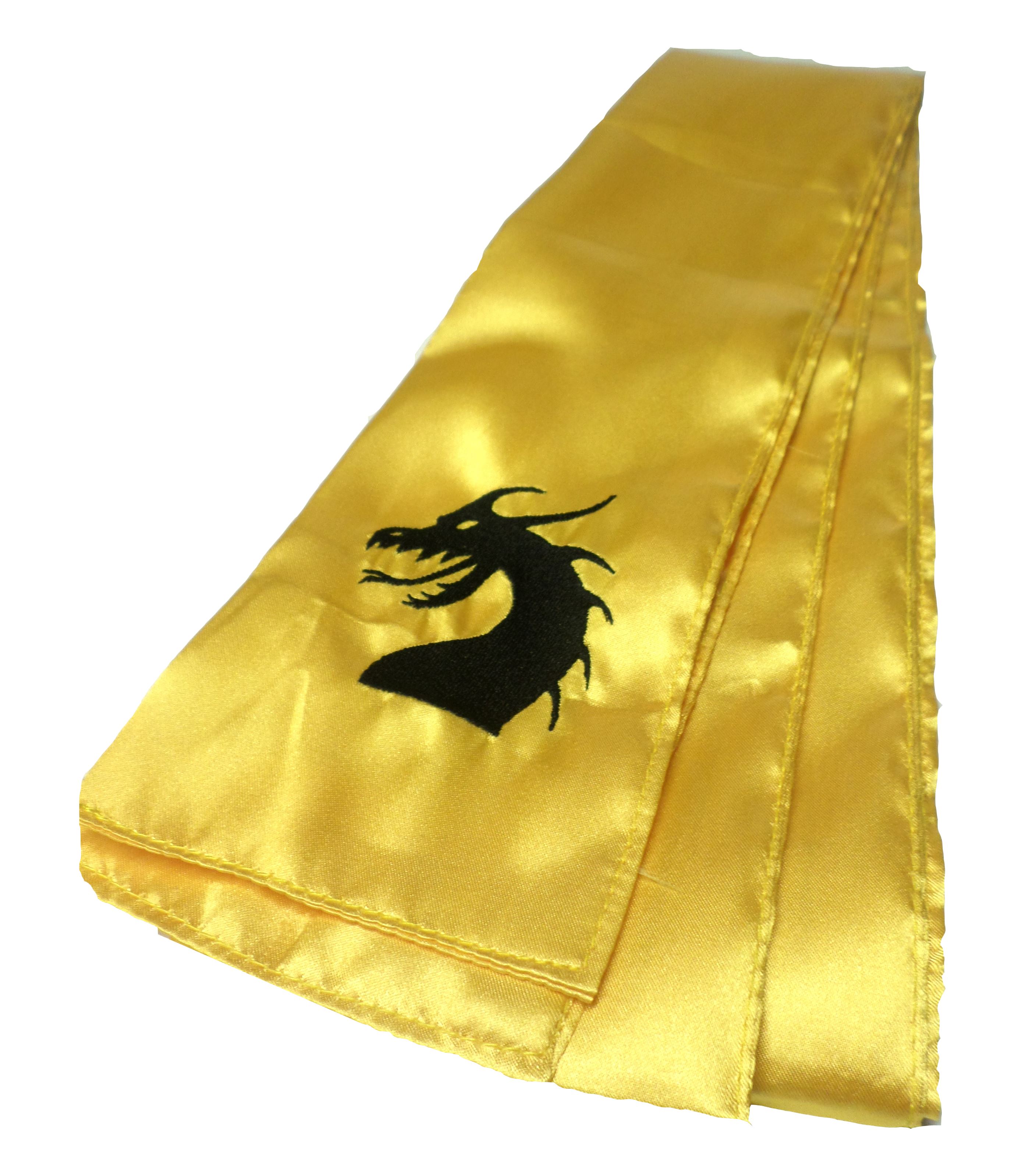 Kung Fu Schärpe gelbgold Drache bestickt