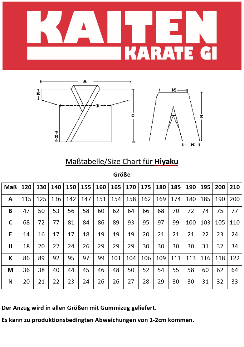 KAITEN Karateanzug Hiyaku WKF approved
