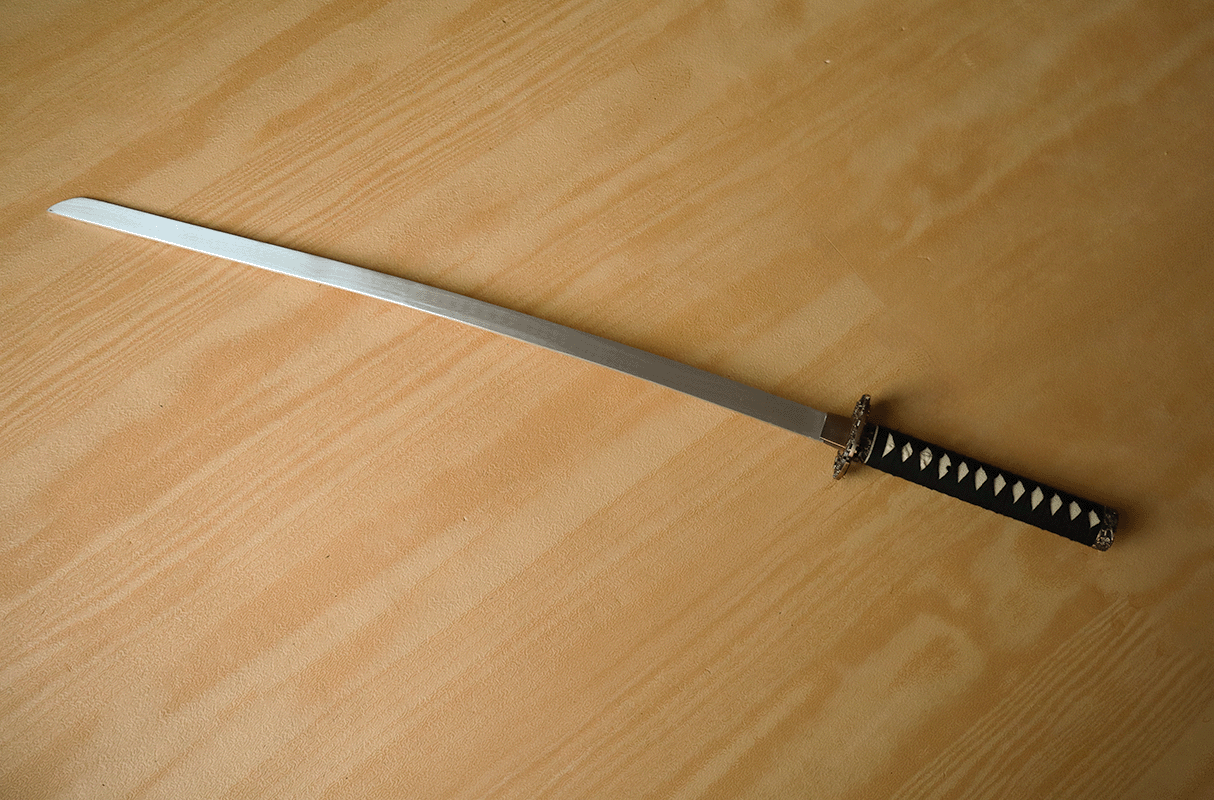 Iaito Katana aus Aluminium, mit Saya / Schwertscheide