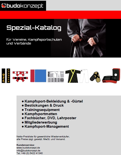 Spezial-Katalog für Vereine, Kampfsportschulen und Verbände