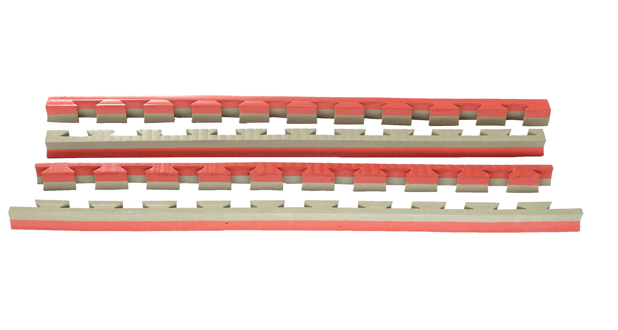 SET: Kampfsportmatten Wendematte VERZAHNT / 100 x 100 x 4cm / ROT-GRÜN