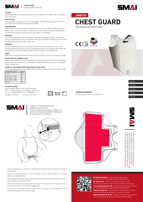 SMAI Karate Schutzweste WKF
