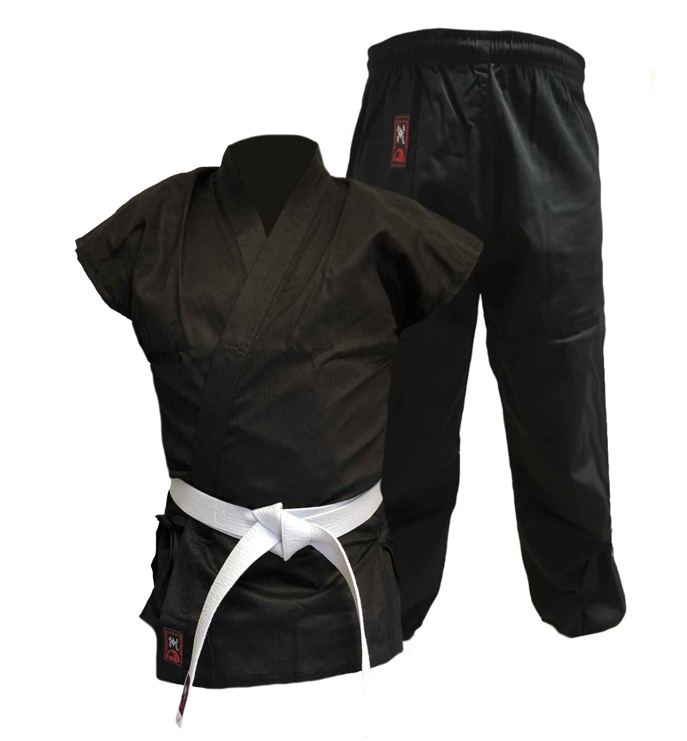 Kempo Karateanzug schwarz ärmellos 200