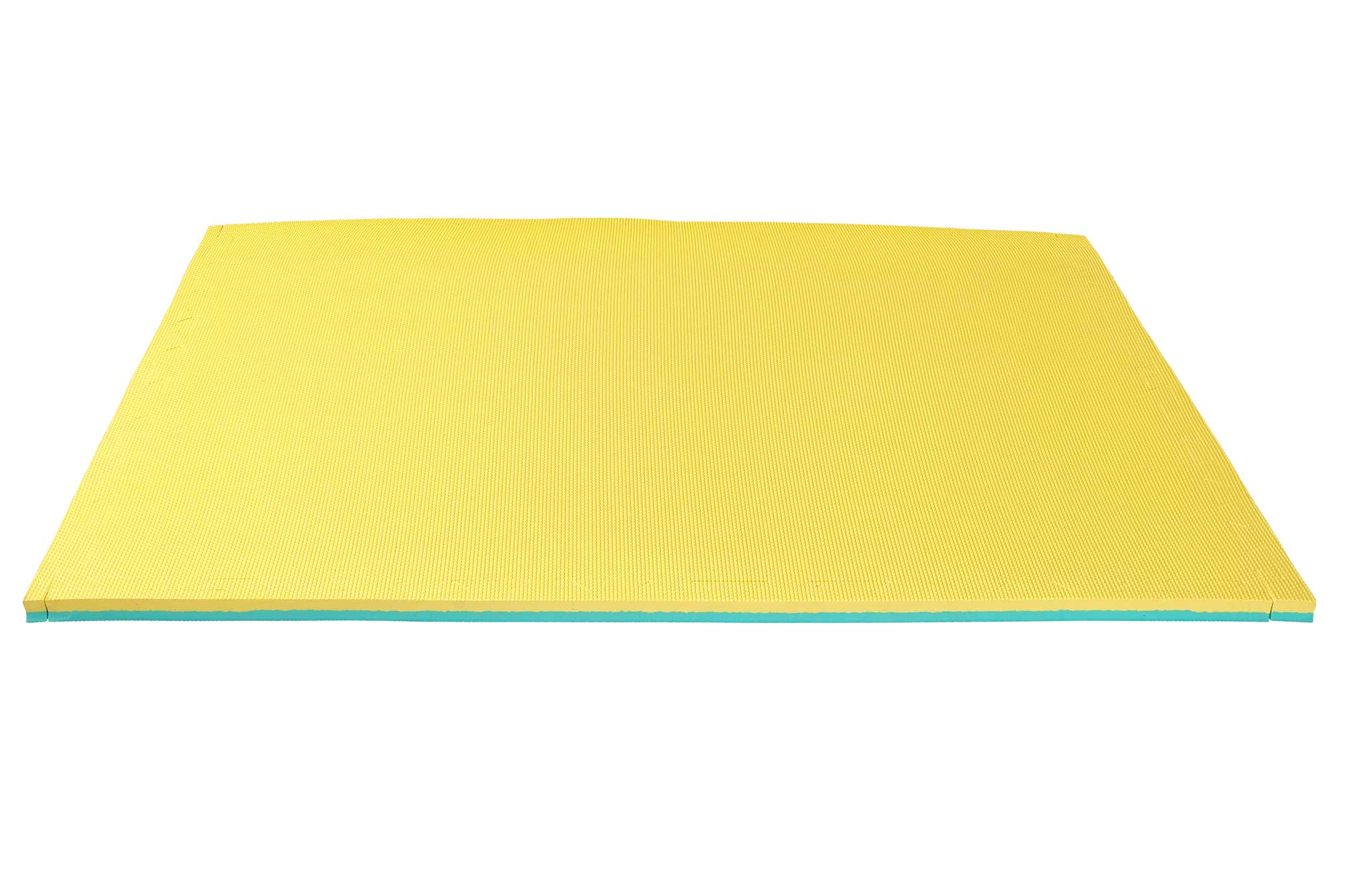 Kampfsportmatten Wendematte CROSSTEXTURE / 100 x 100 x 2cm / grün-gelb