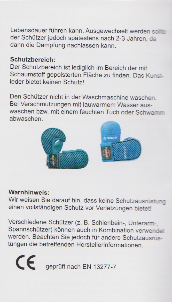 KOMPLETT SET Hayashi Schienbein-Spannschützer + Faustschutzer  ROT/BLAU