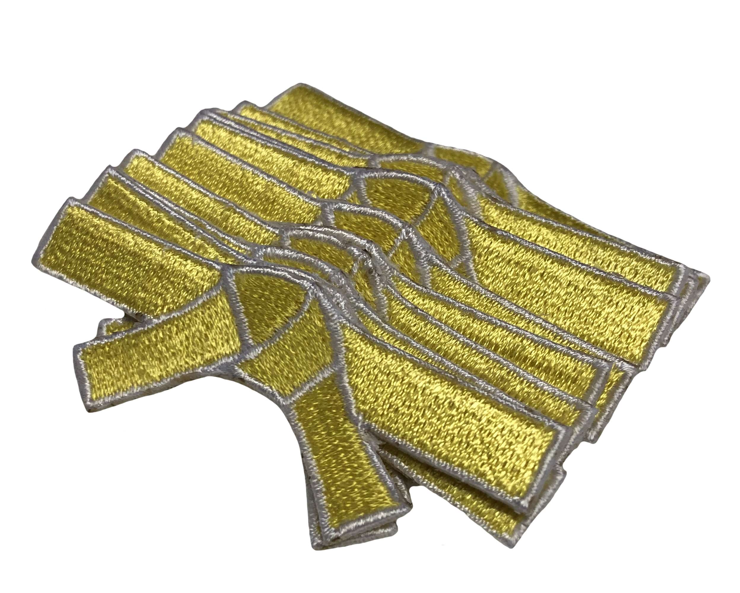 Aufnäher Gürtel Motiv 6x4 cm, gelb