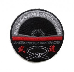 Aufnäher Budo-AG Budo Arbeitsgemeinschaft Anerkannter Dan Träger