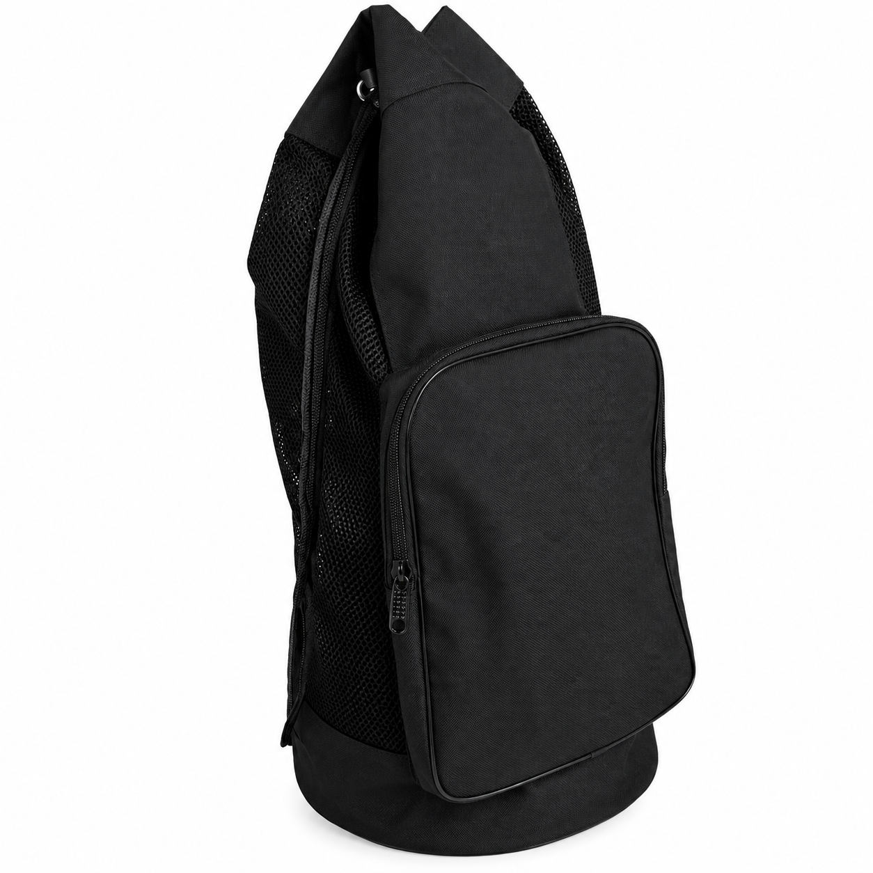 Schwarzer Sling-Rucksack mit Hauptfach und Reißverschlusstasche (%SALE)