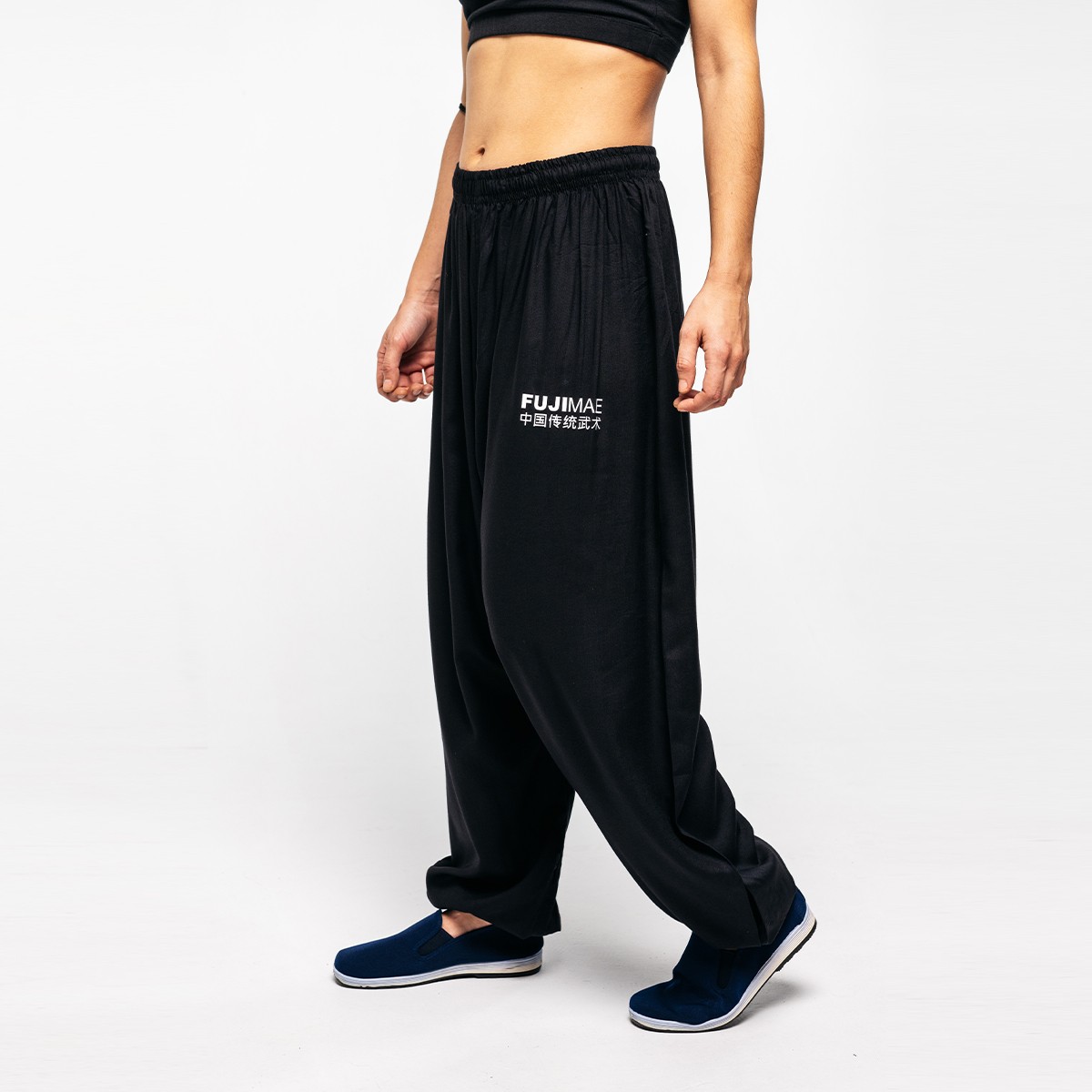 Tai-Chi / Qigong Hose weich leichte Baumwolle schwarz XXL - 200