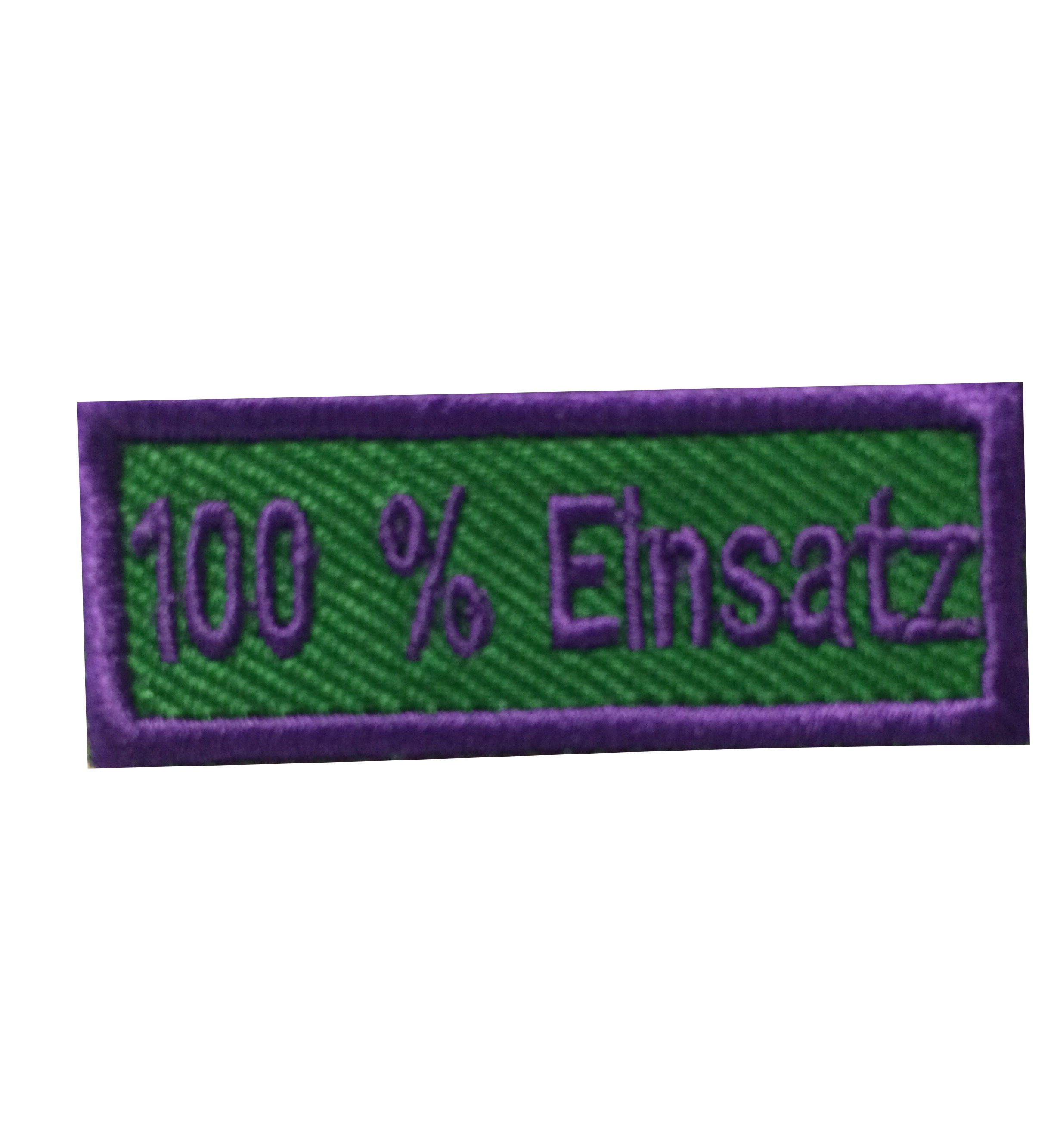 100 % Einsatz - Anerkennungs-Abzeichen / Skill Patch violett/ grün