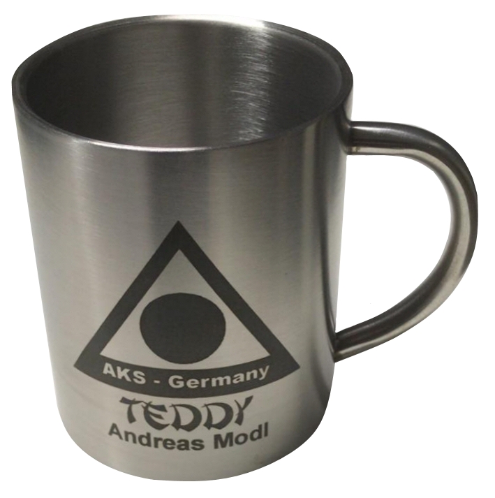 AKS Karate Tasse aus Edelstahl, hochwertig graviert