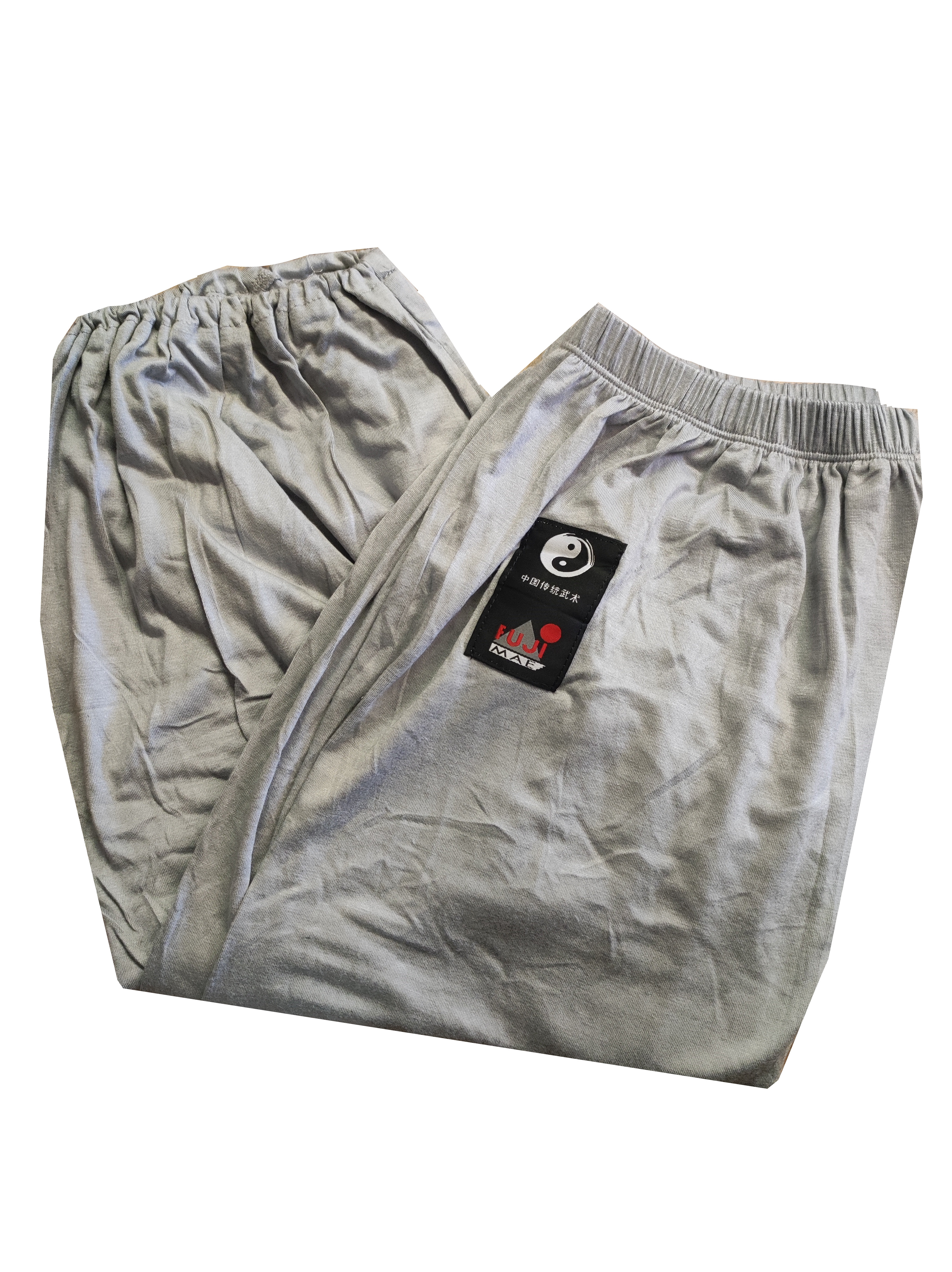 Kung Fu / Tai Chi Hose hellgrau (weich) mit Bündchen Gr.M (%SALE)