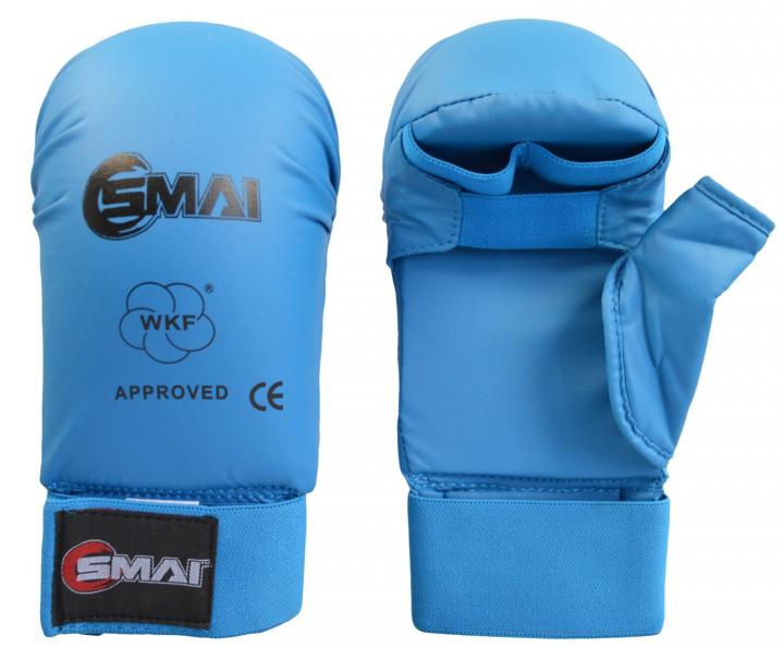 SMAI WKF Karate Handschutz mit Daumen blau XL