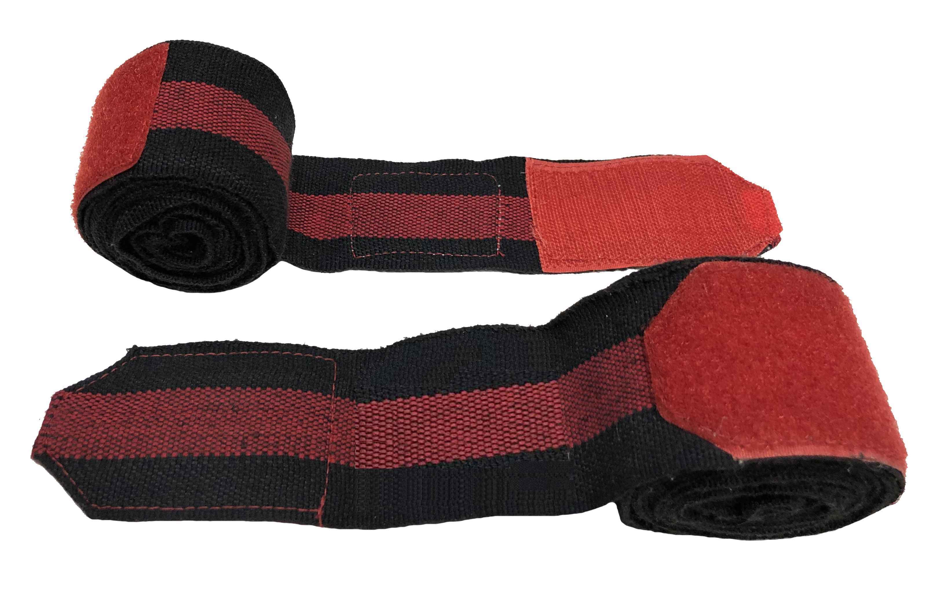 Boxbandagen 450 cm schwarz-rot