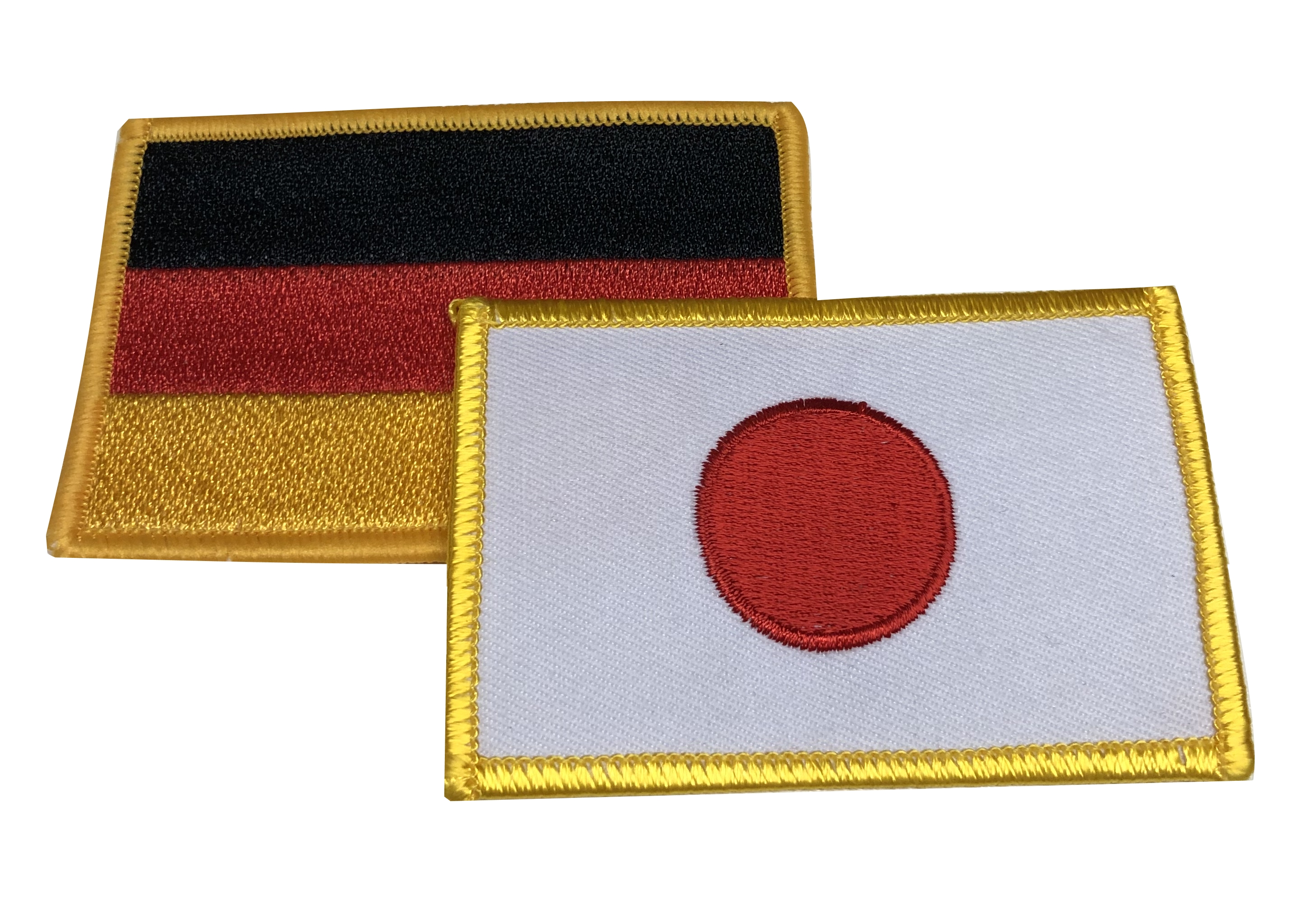 Aufnäher / Patch SET: Flagget Japan (gelber Rand) und Deutschland