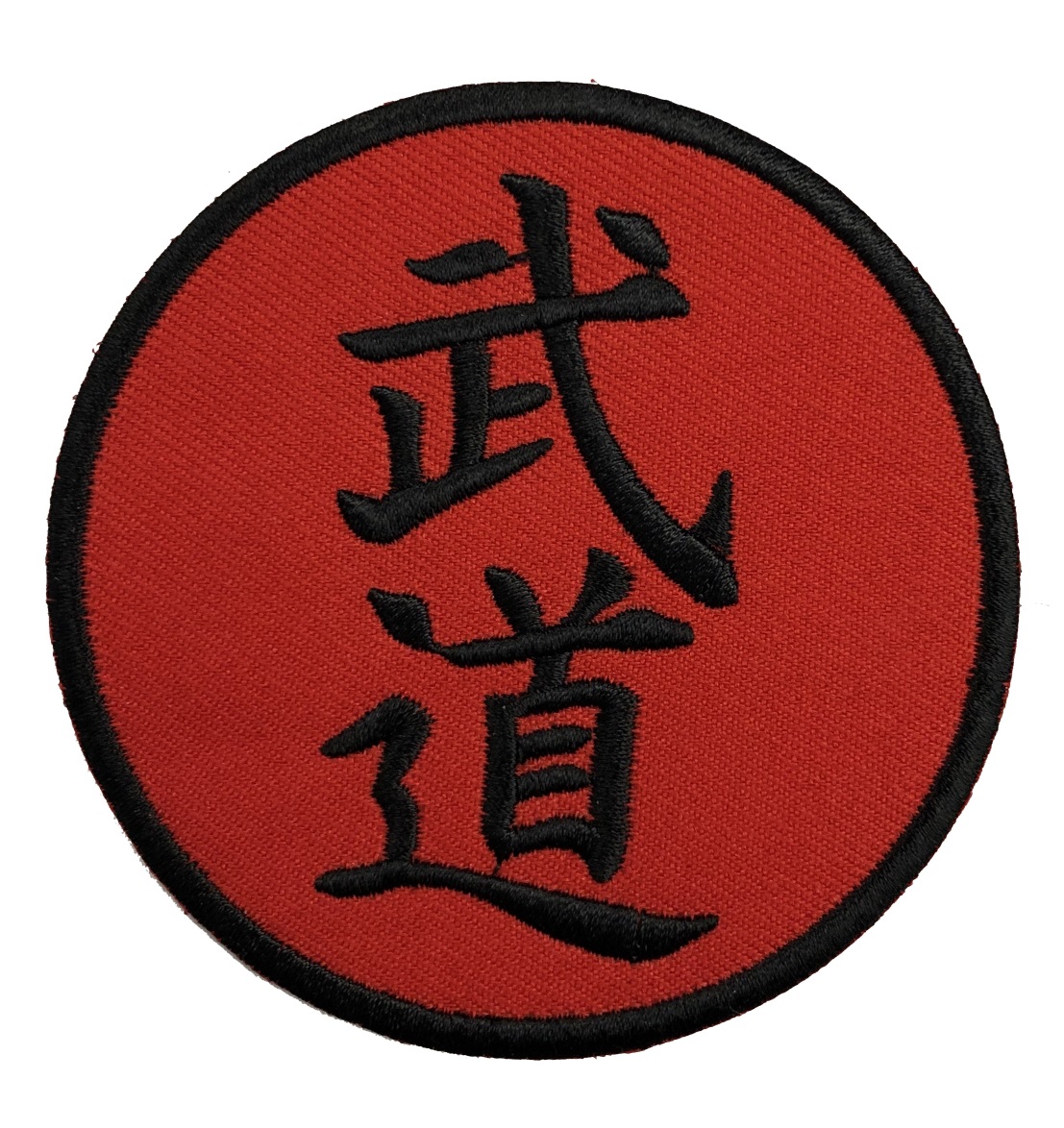 Budo-Aufnäher rund rot-schwarz