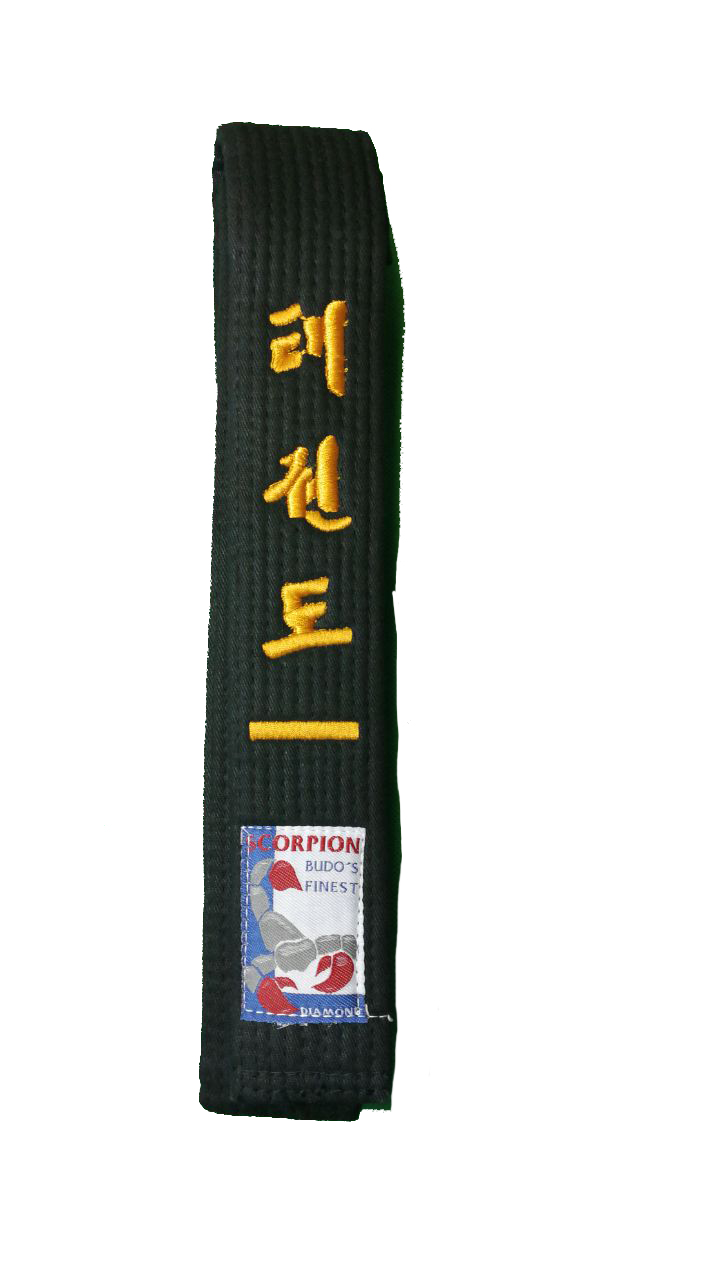 Schwarzgurt bestickt mit Taekwondo 230 cm (%SALE)