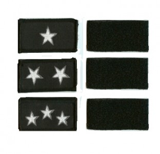 Sterne-Aufnäher mit Klett, weiß, als Graduierungsabzeichen