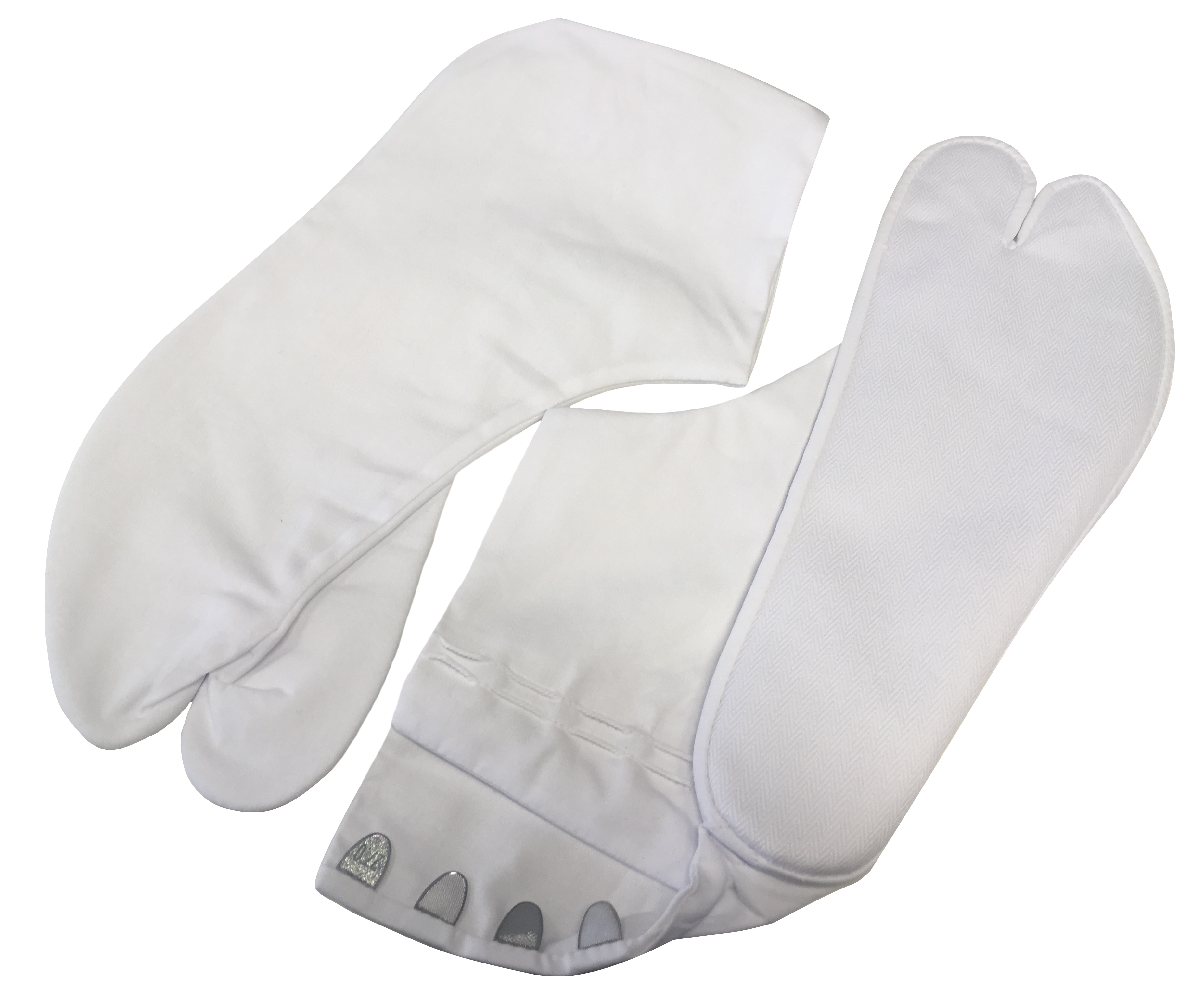 Indoor Tabi DELUXE JAPAN Metallösen / weiß mit weißer Sohle 30 cm (ca. 46)