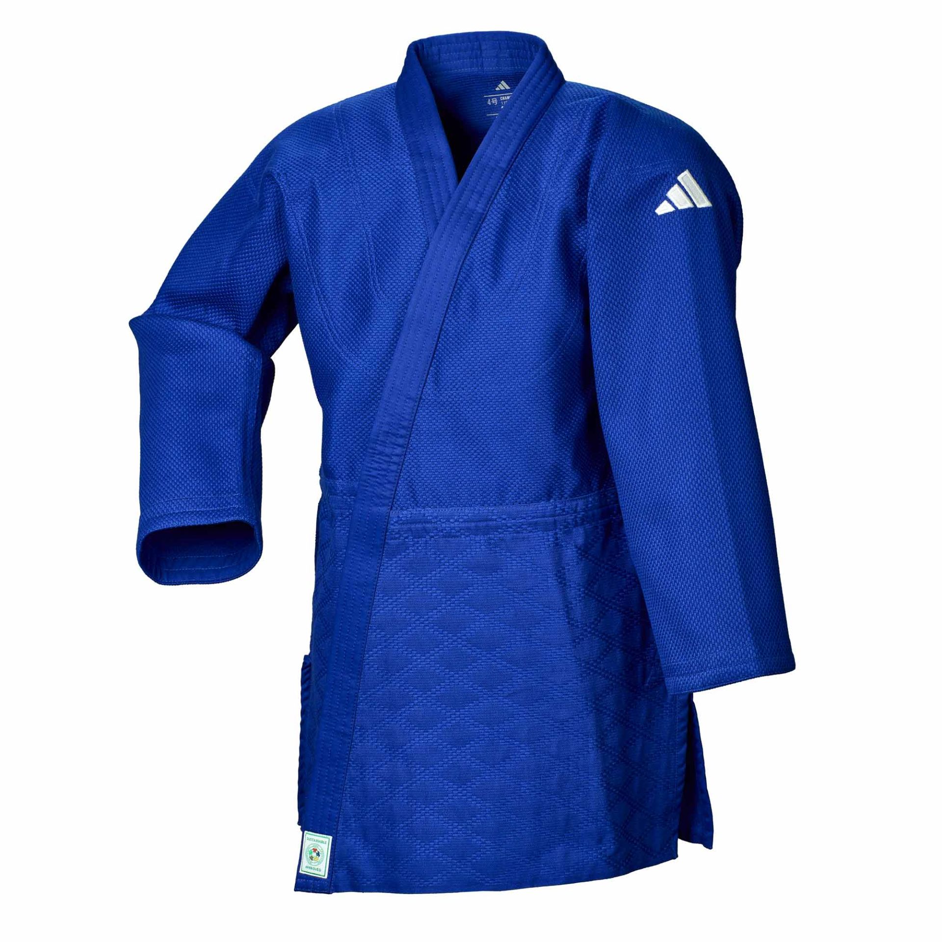 Judojacke  Blau ADIDAS Champion ohne Schulterstreifen - Logo only