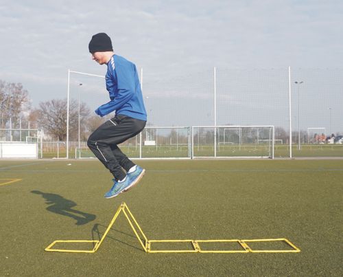 Koordinations-Leiter Agility flexibel kombinierbar 12 Quadrate 5 m