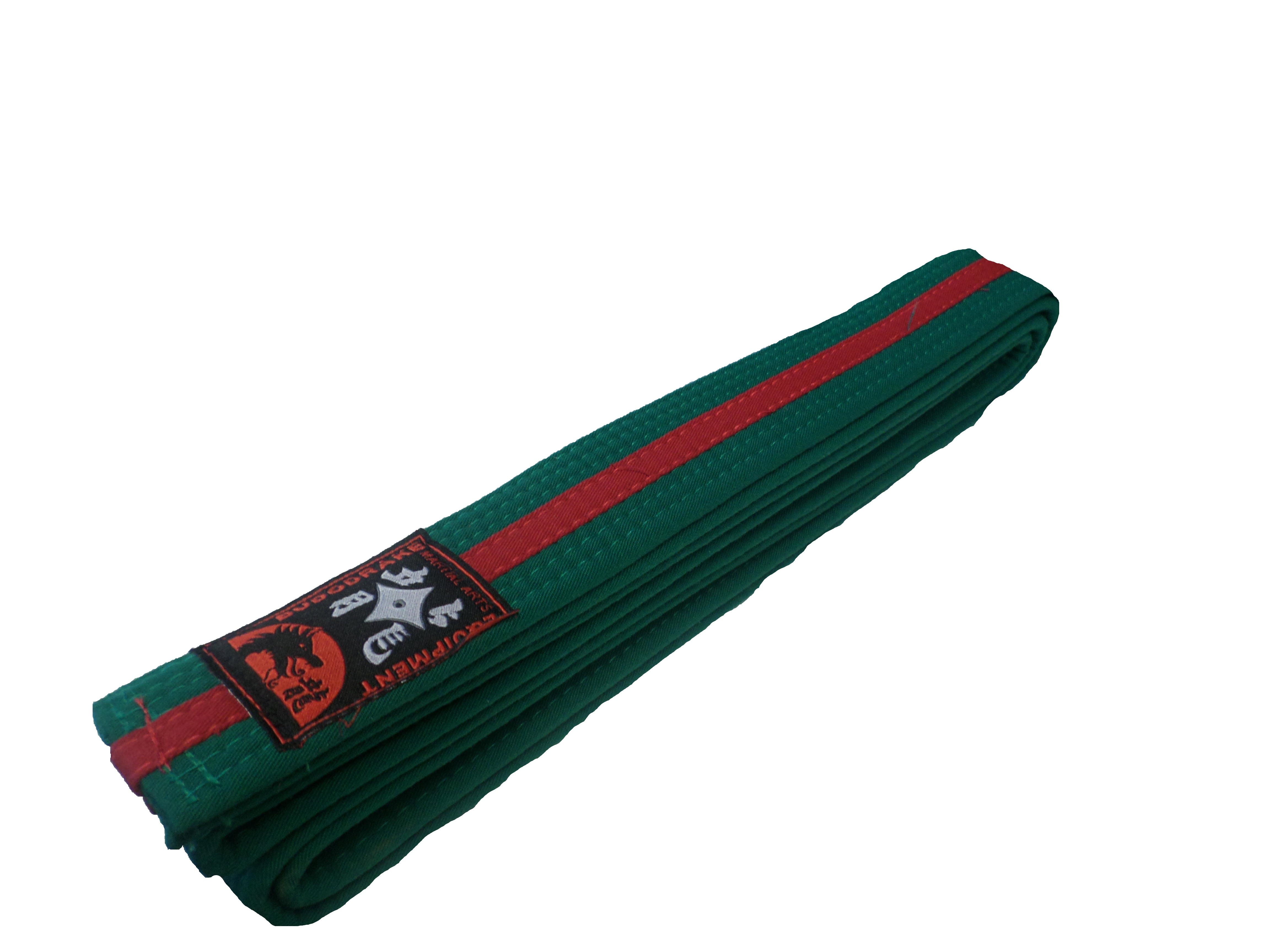 GÜRTEL Grün, roter Mittelstreifen 350