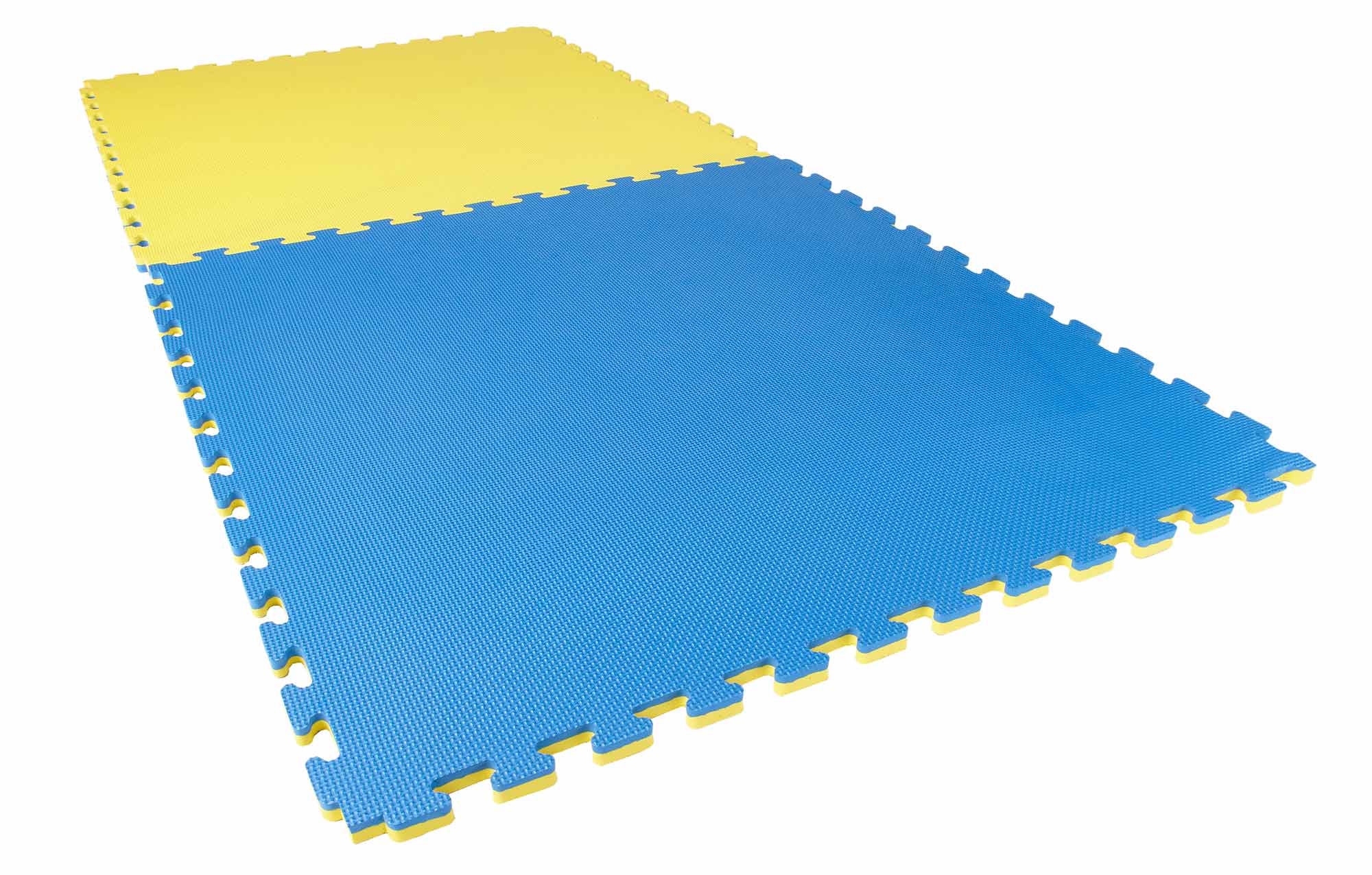 SET: Kampfsportmatten Wendematte Crosstexture 2 cm BLAU-GELB