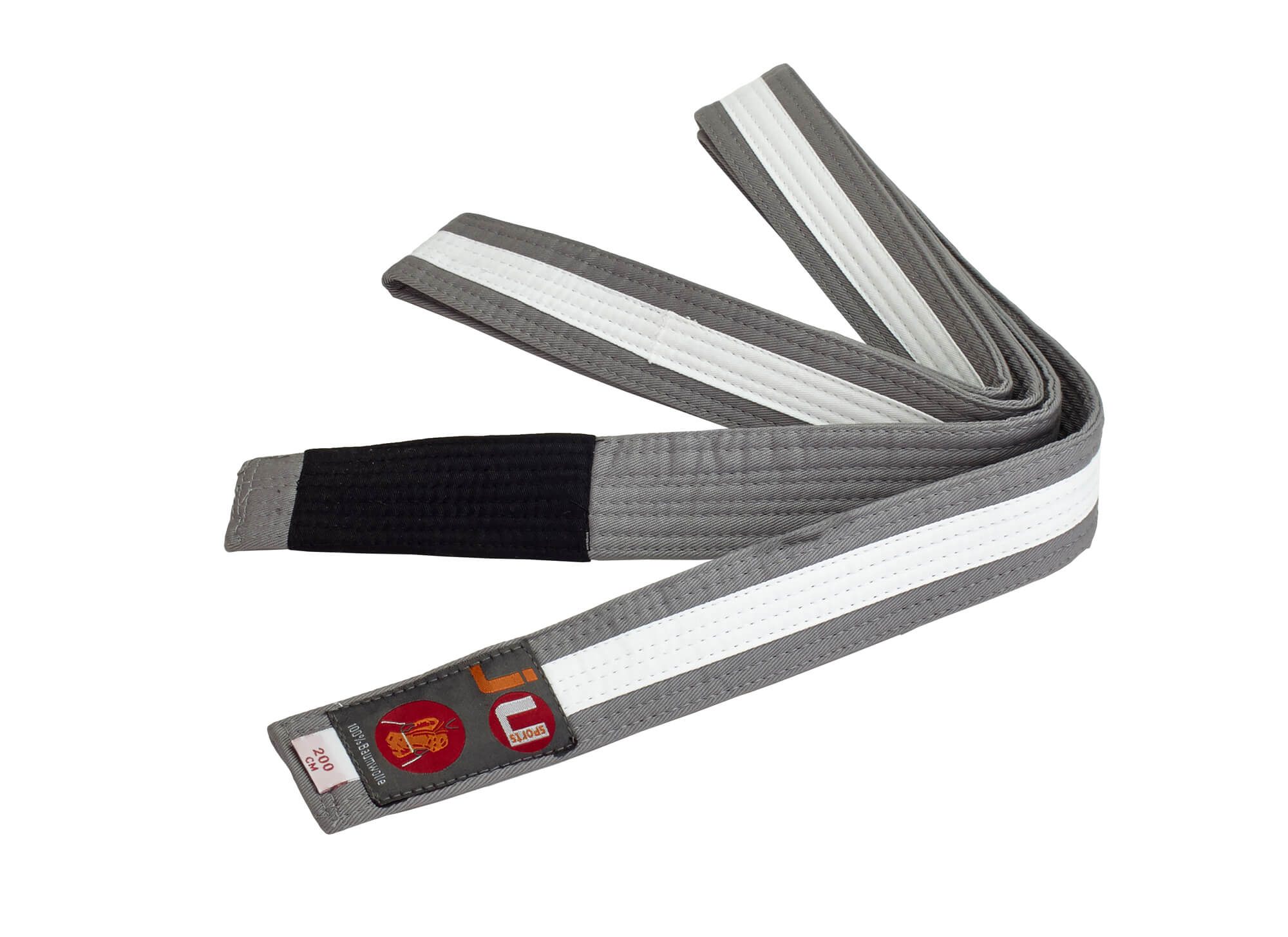 BJJ Brazilian Jiu-Jitsu Kinder Gürtel grau mit weißem Streifen 260