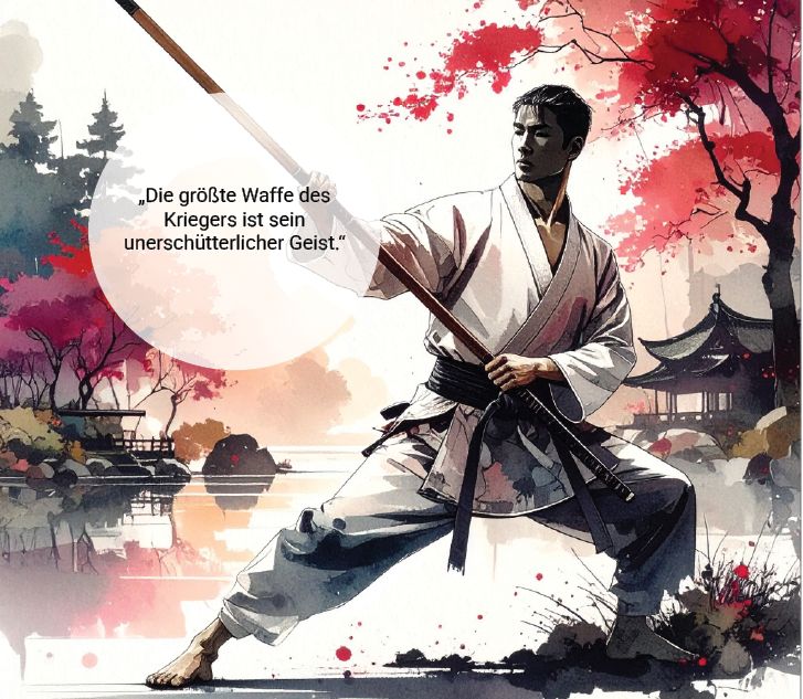 Poster auf Keilrahmen - Japanische Motive - 50 x 50 cm\"Die größte Waffe des Kriegers ... "