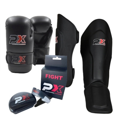 Pointfighting Set 1 Handschuhe XXL Schienbein-Spannschutz XXL Zahnschutz Senior