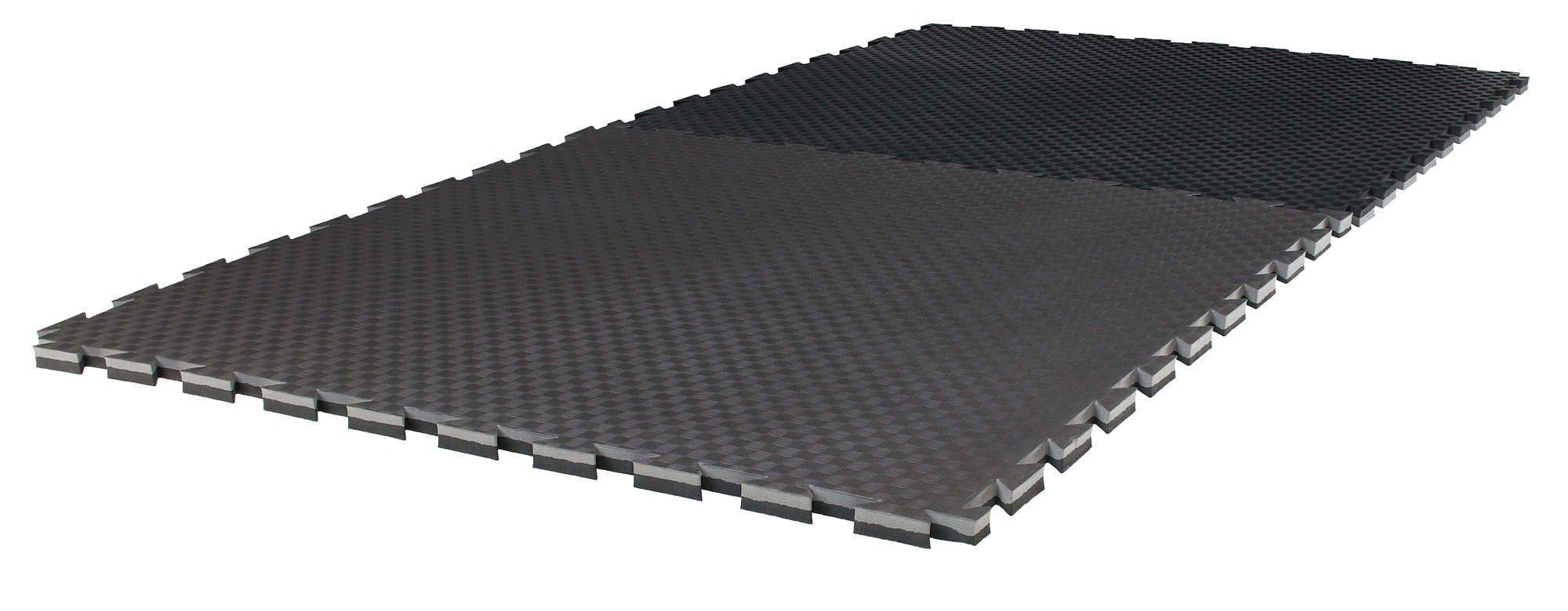 Kampfsportmatten Wendematte VERZAHNT Checker / 100 x 100 x 2cm / schwarz-grau