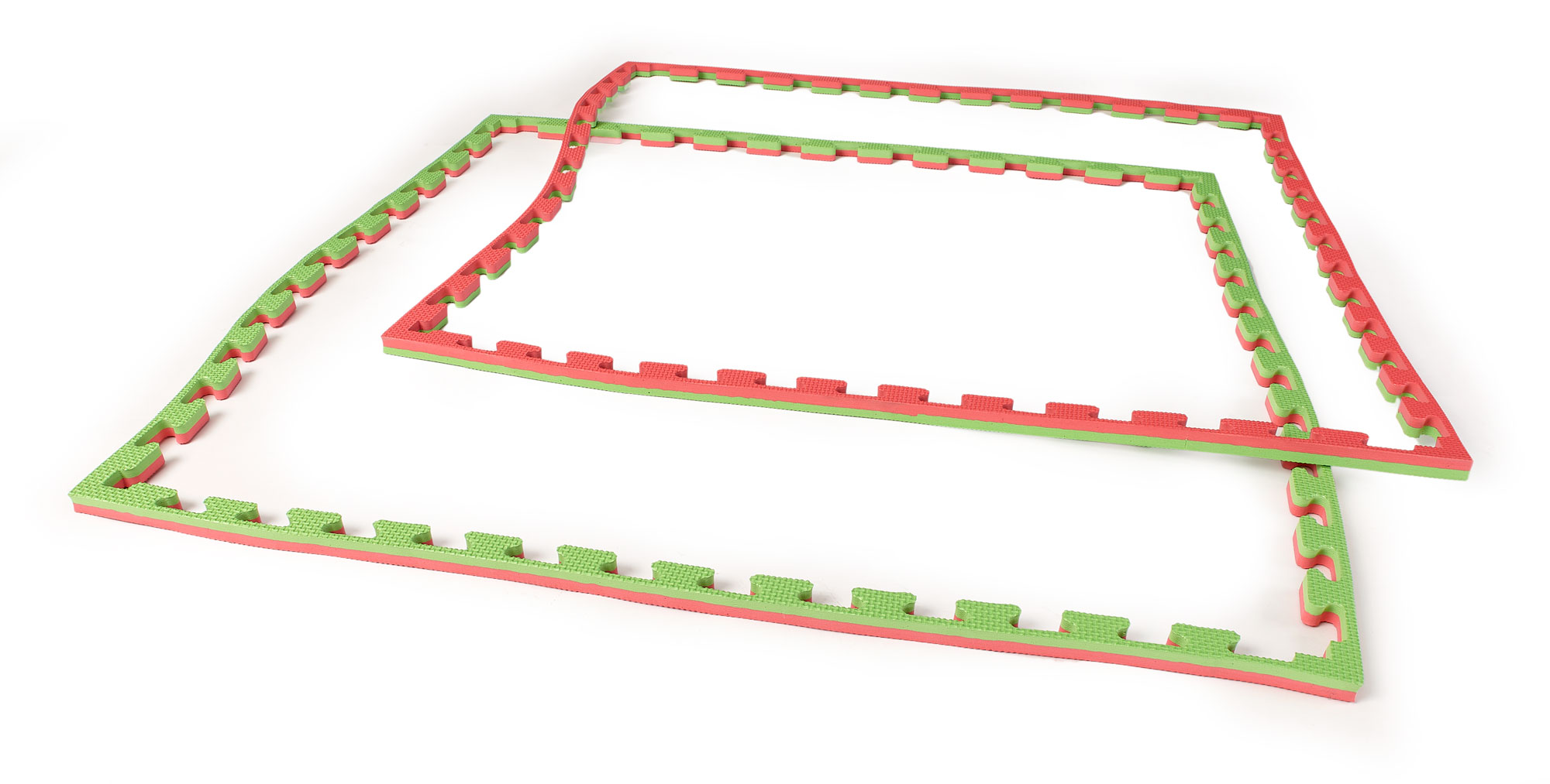 SET: Kampfsportmatten Wendematte Crosstexture 2 cm ROT-GRÜN