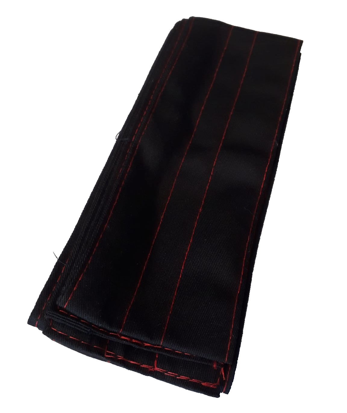 Iaido Obi First Class, schwarz mit roten Nähten, 400 x 8 cm