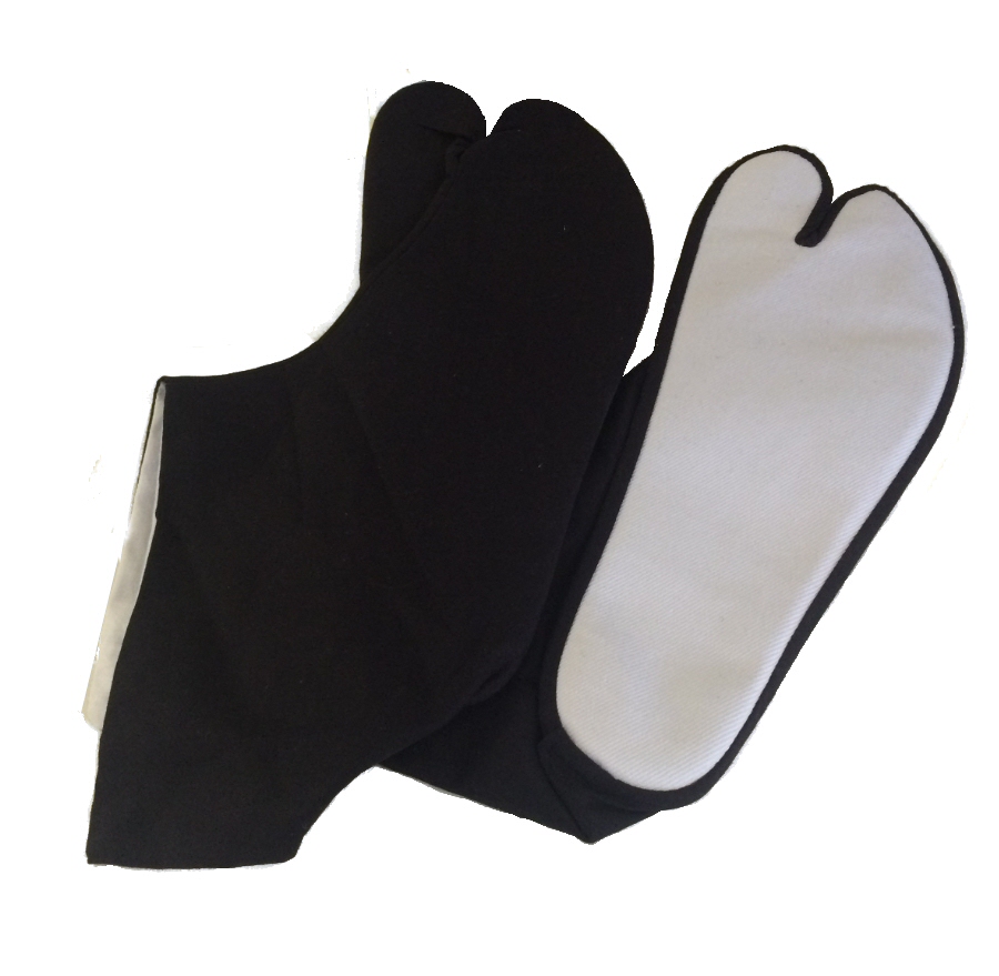 SALE% Indoor-Tabis Deluxe schwarz, mit weißer Sohle + Metallösen-Verschluss 25 cm (ca. 39 - 40)