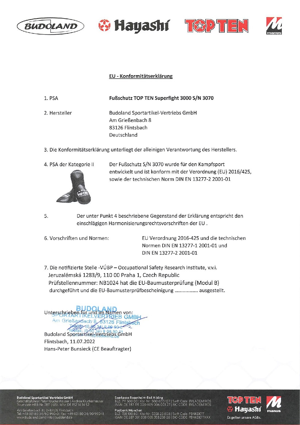 TOP TEN Fußschutz Superfight 3000 Gr. S (%SALE)